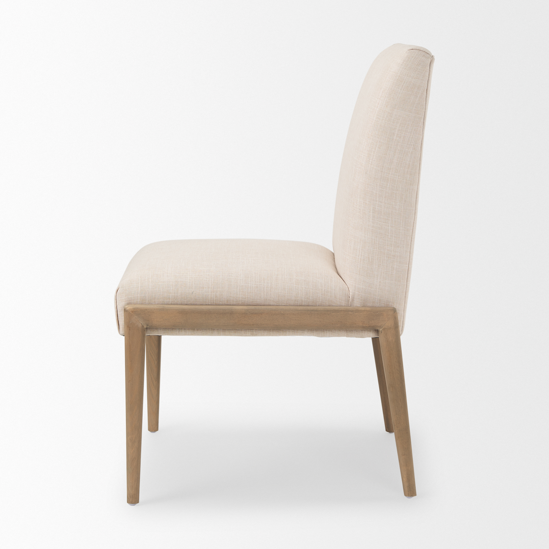 palisades cream upholstery w/ solid wood armless dining chair