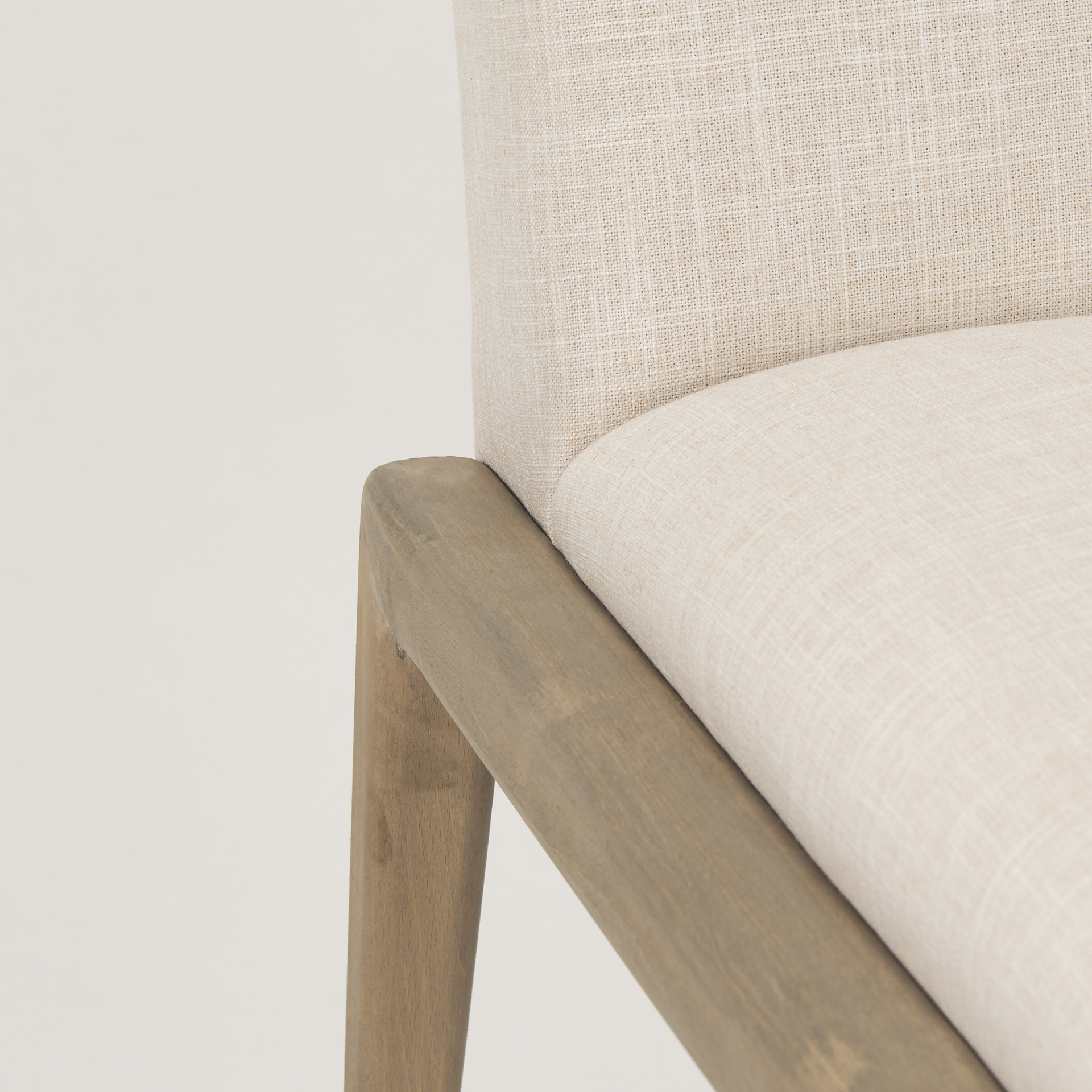 palisades cream upholstery w/ solid wood armless dining chair