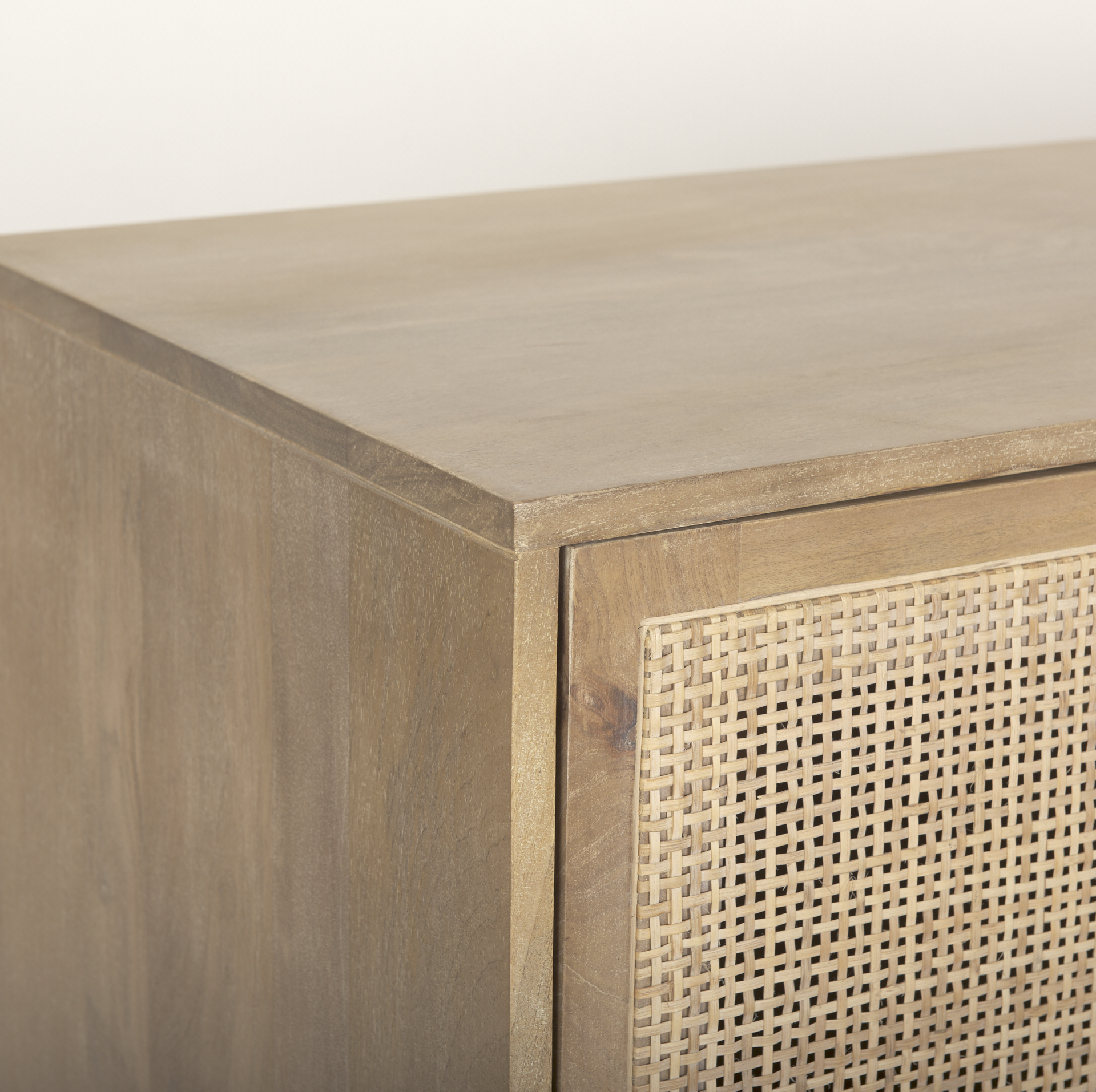grier 72.0l x 18.75w x 31.5h light brown solid wood w/cane sideboard