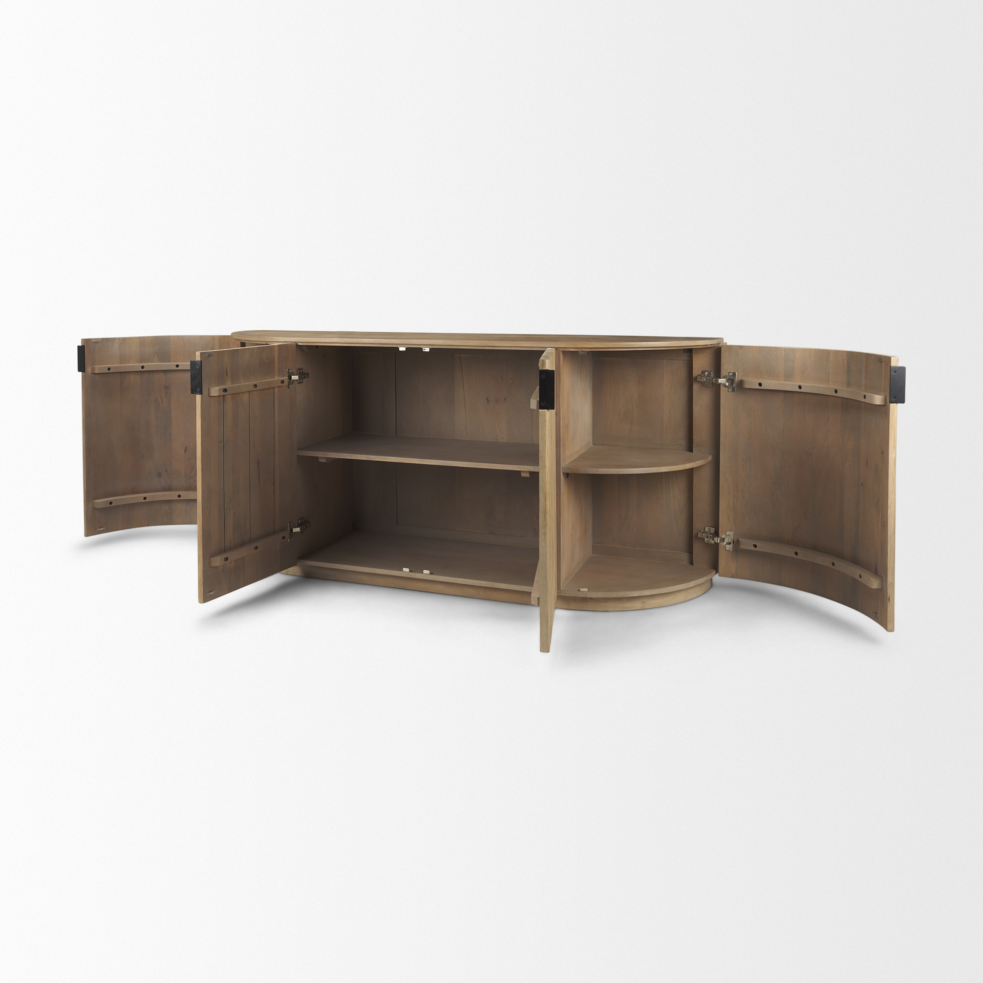 terra light brown wood fluted sideboard