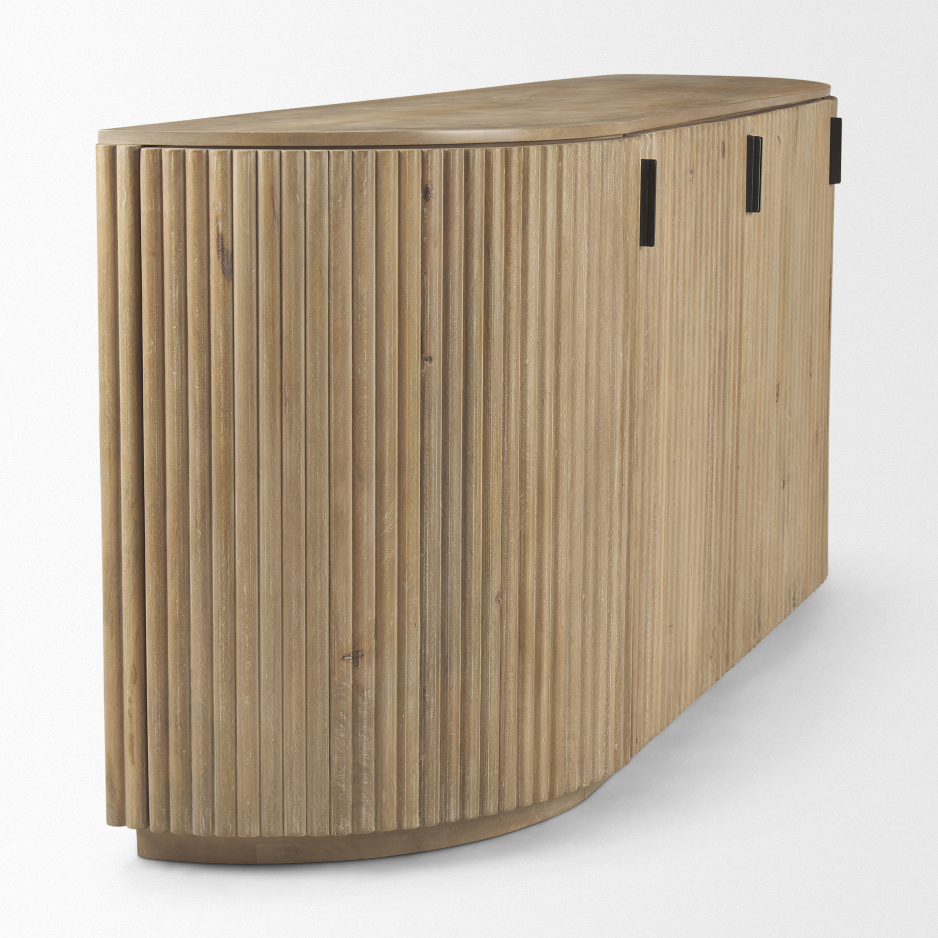 terra light brown wood fluted sideboard