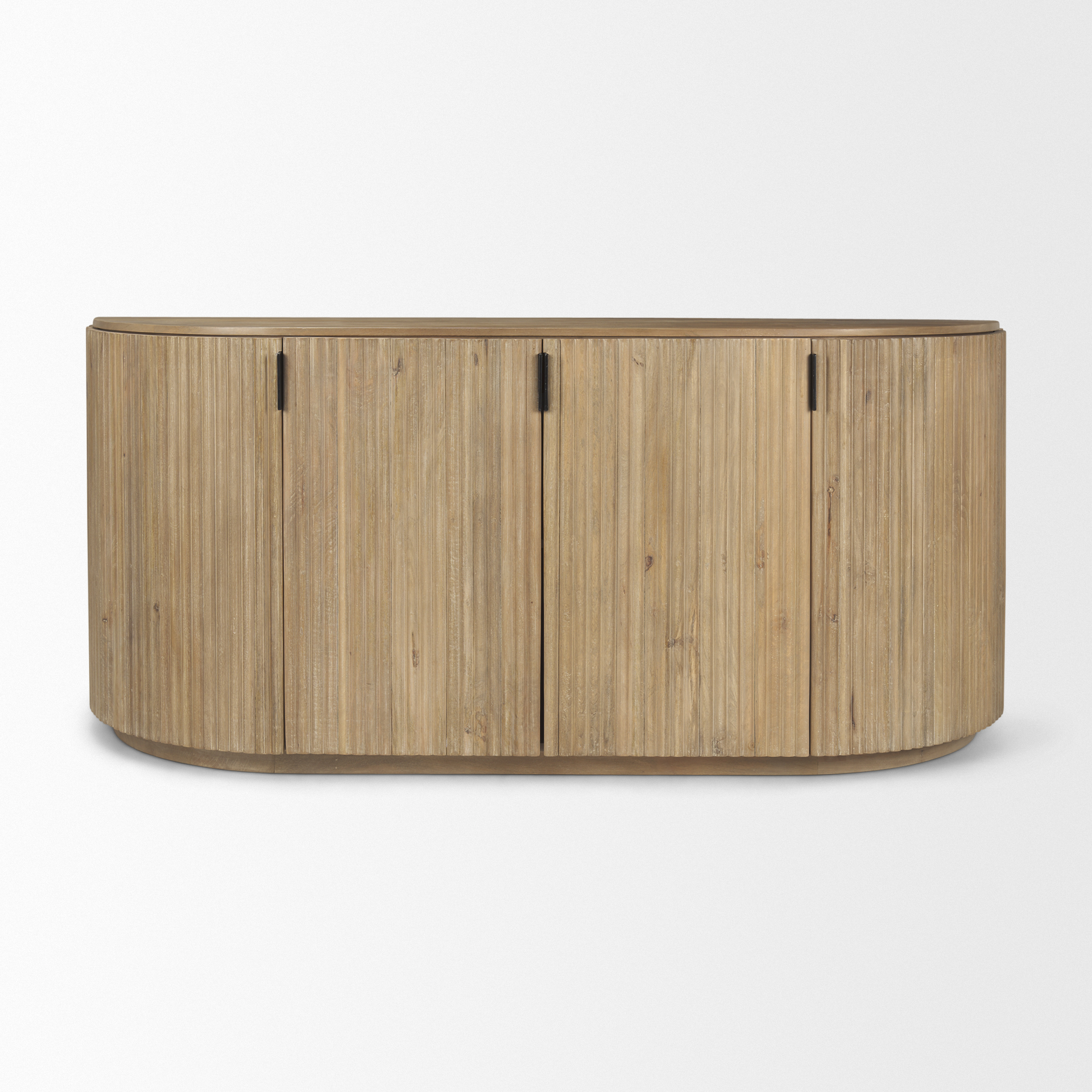 terra light brown wood fluted sideboard