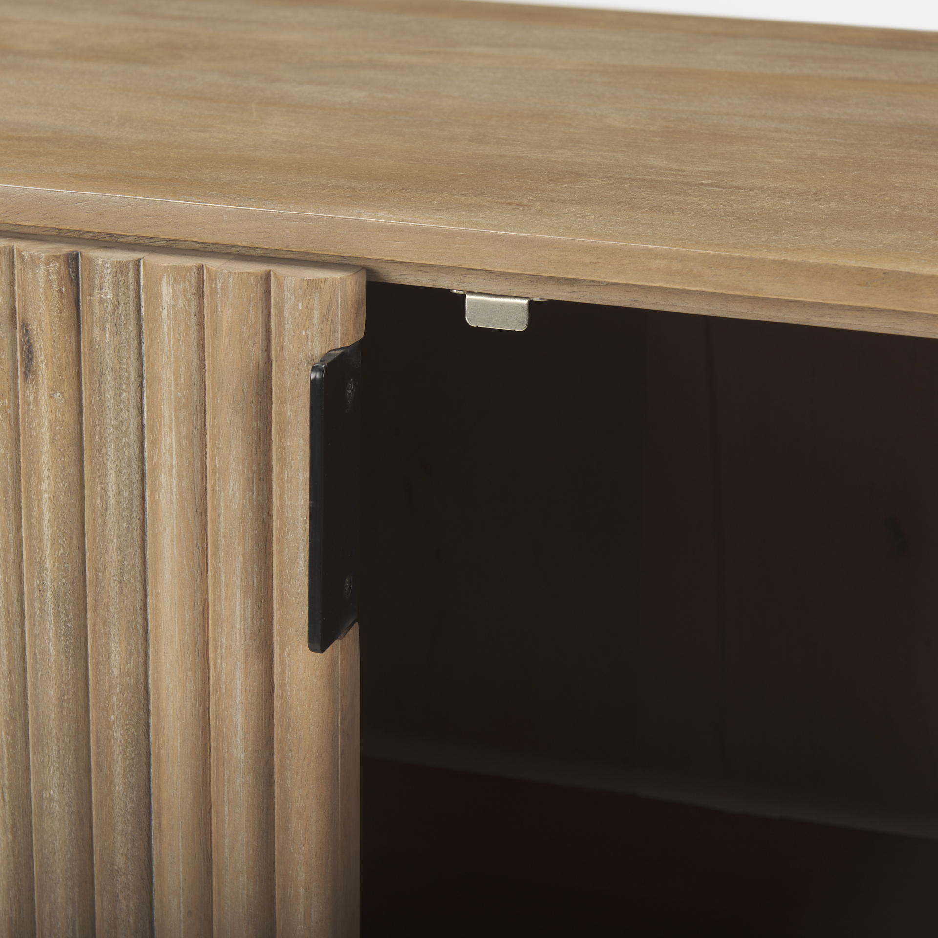 terra light brown wood fluted sideboard