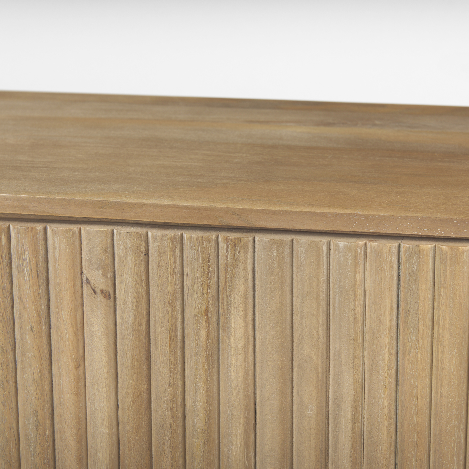 terra light brown wood fluted sideboard
