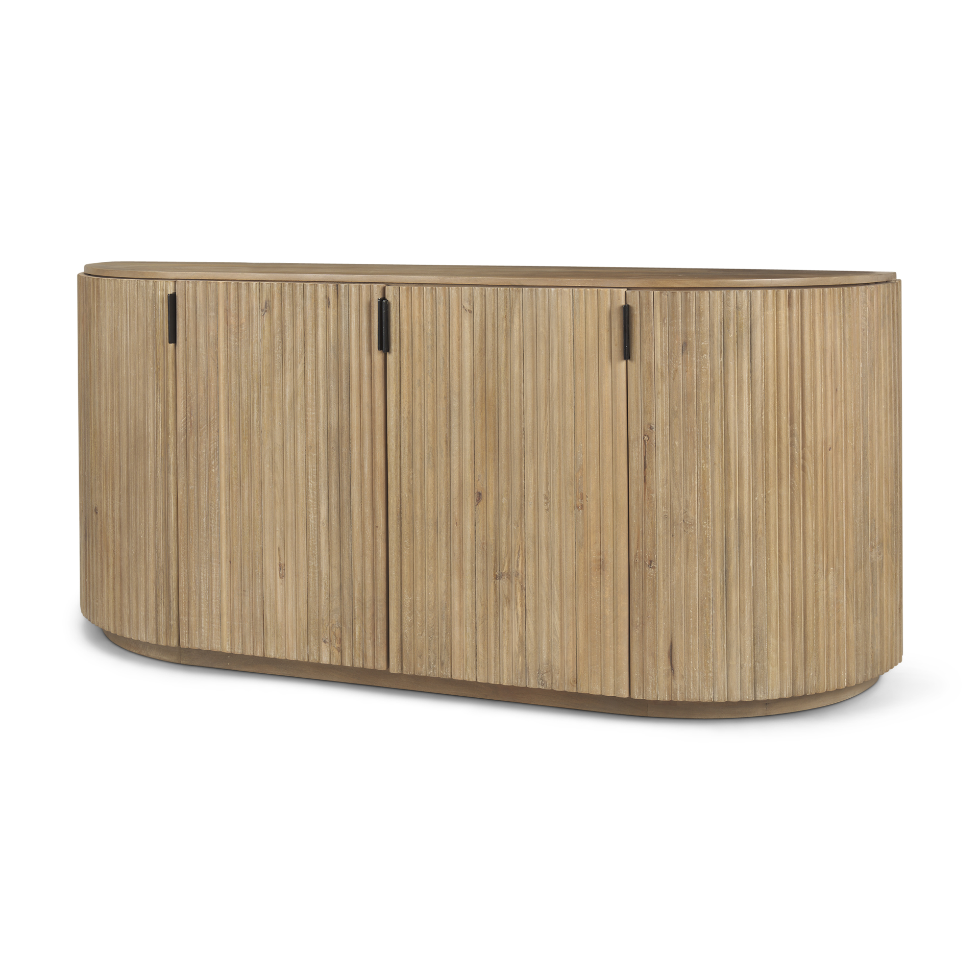 terra light brown wood fluted sideboard