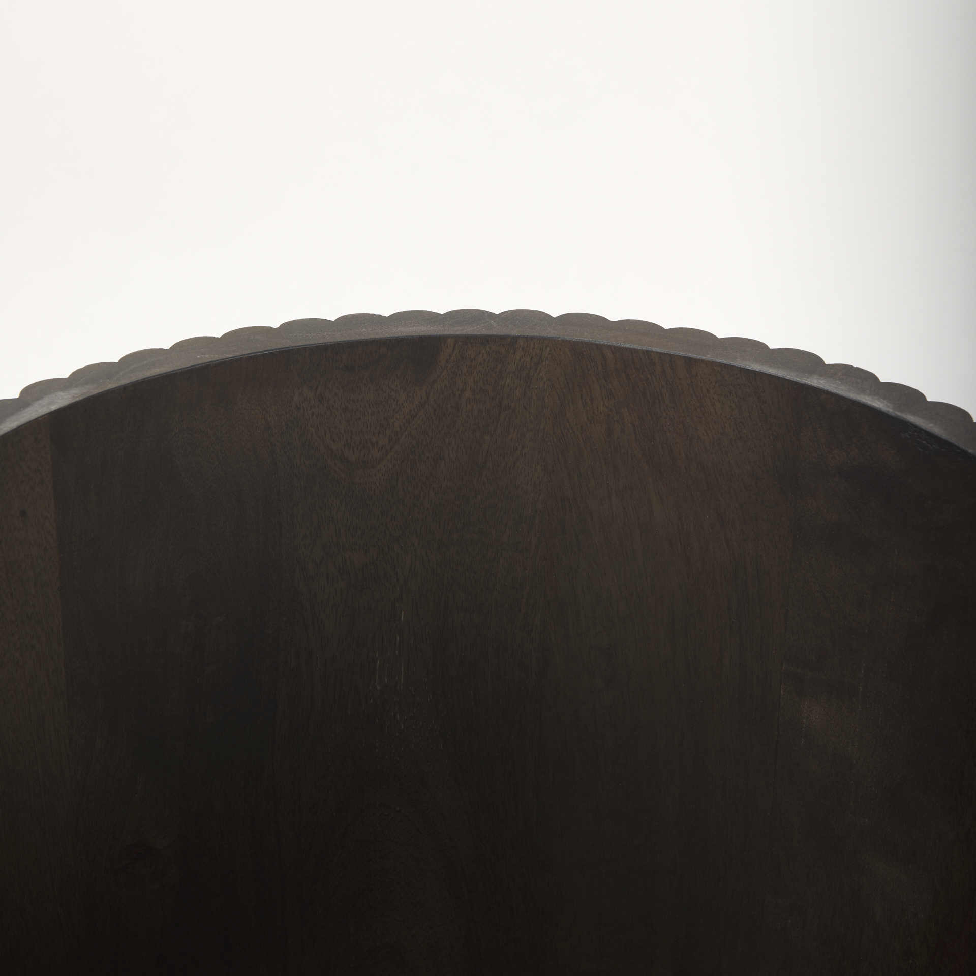 terra 18l x 18w x 22h dark brown wood fluted round side table