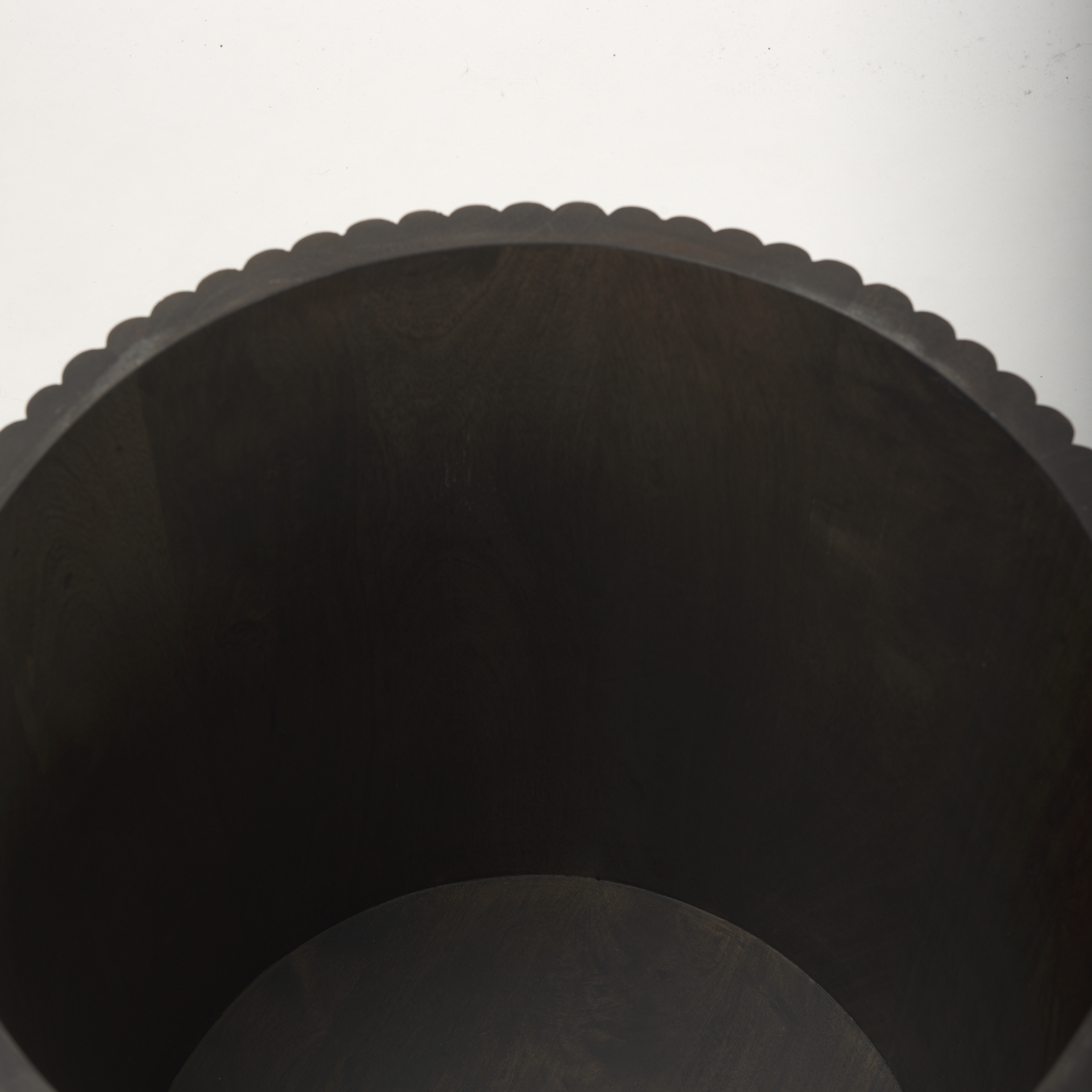terra 18l x 18w x 22h dark brown wood fluted round side table
