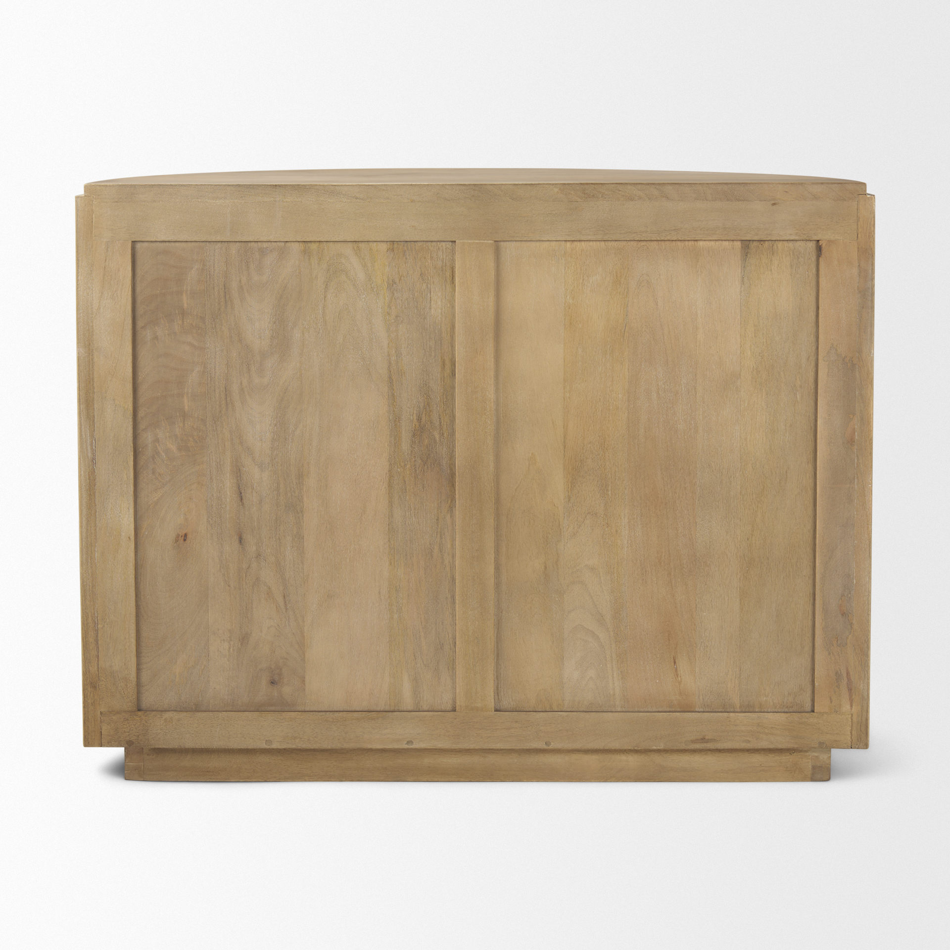 terra fluted light brown wood 2-door accent cabinet