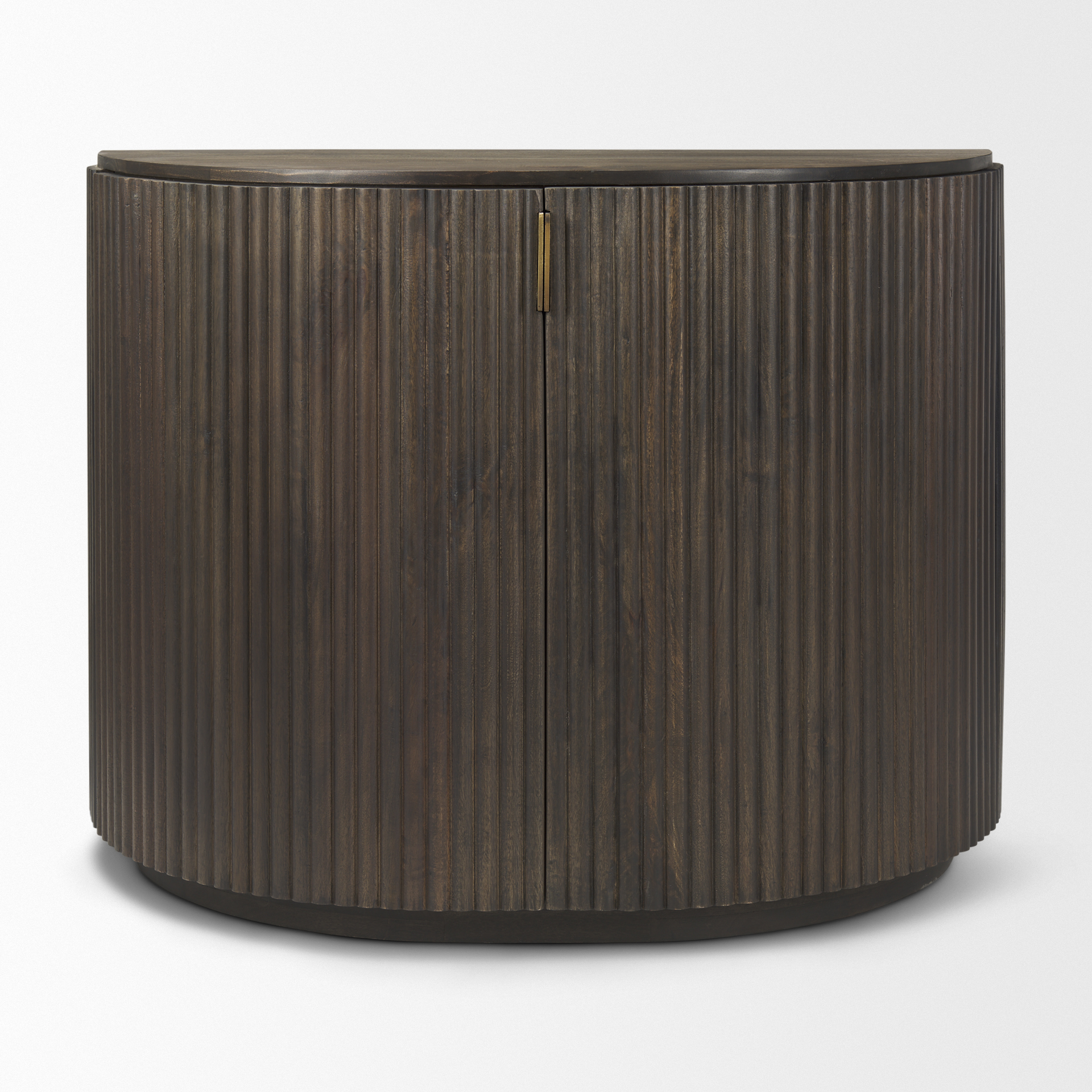 terra fluted dark brown 2-door accent cabinet