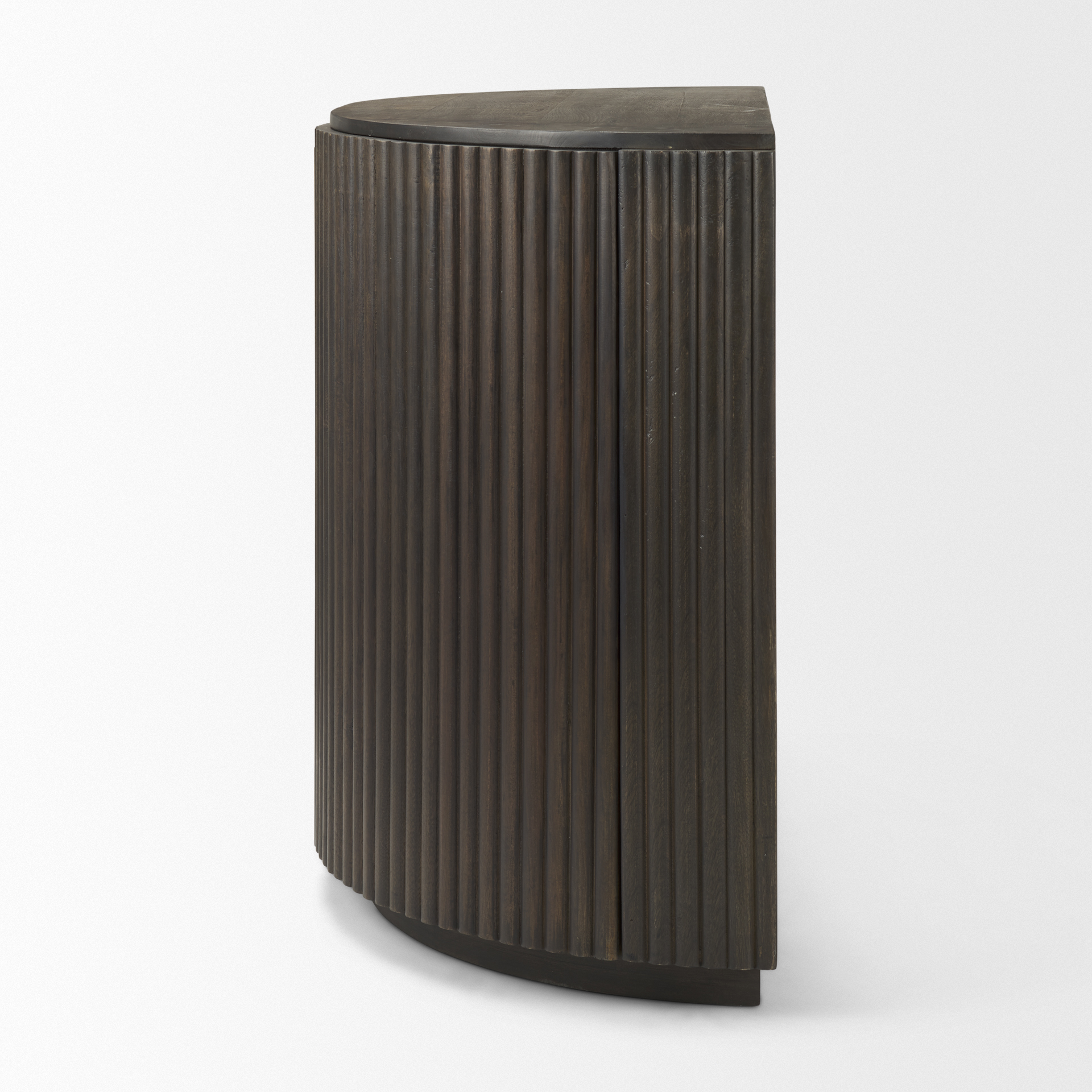 terra fluted dark brown 2-door accent cabinet