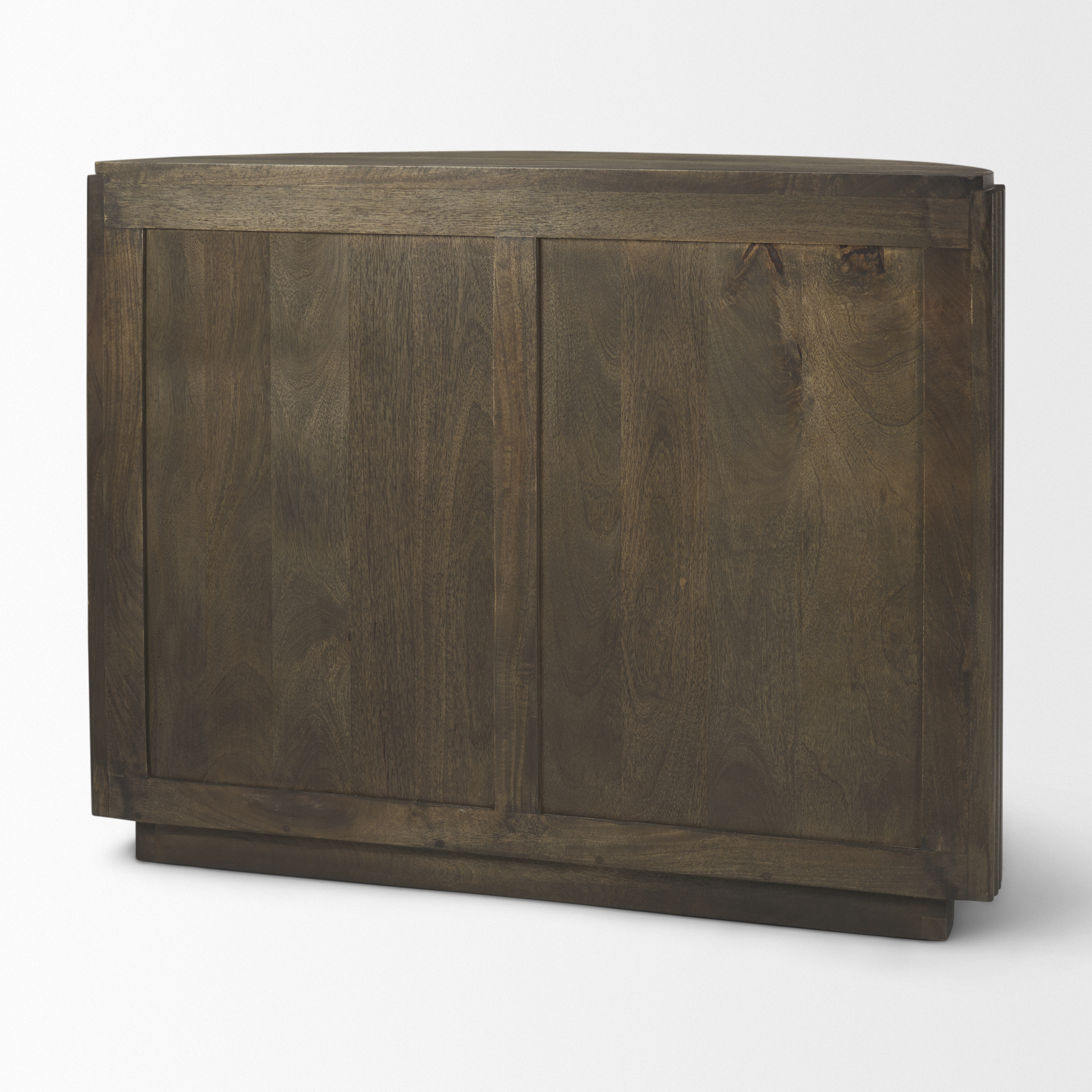 terra fluted dark brown 2-door accent cabinet