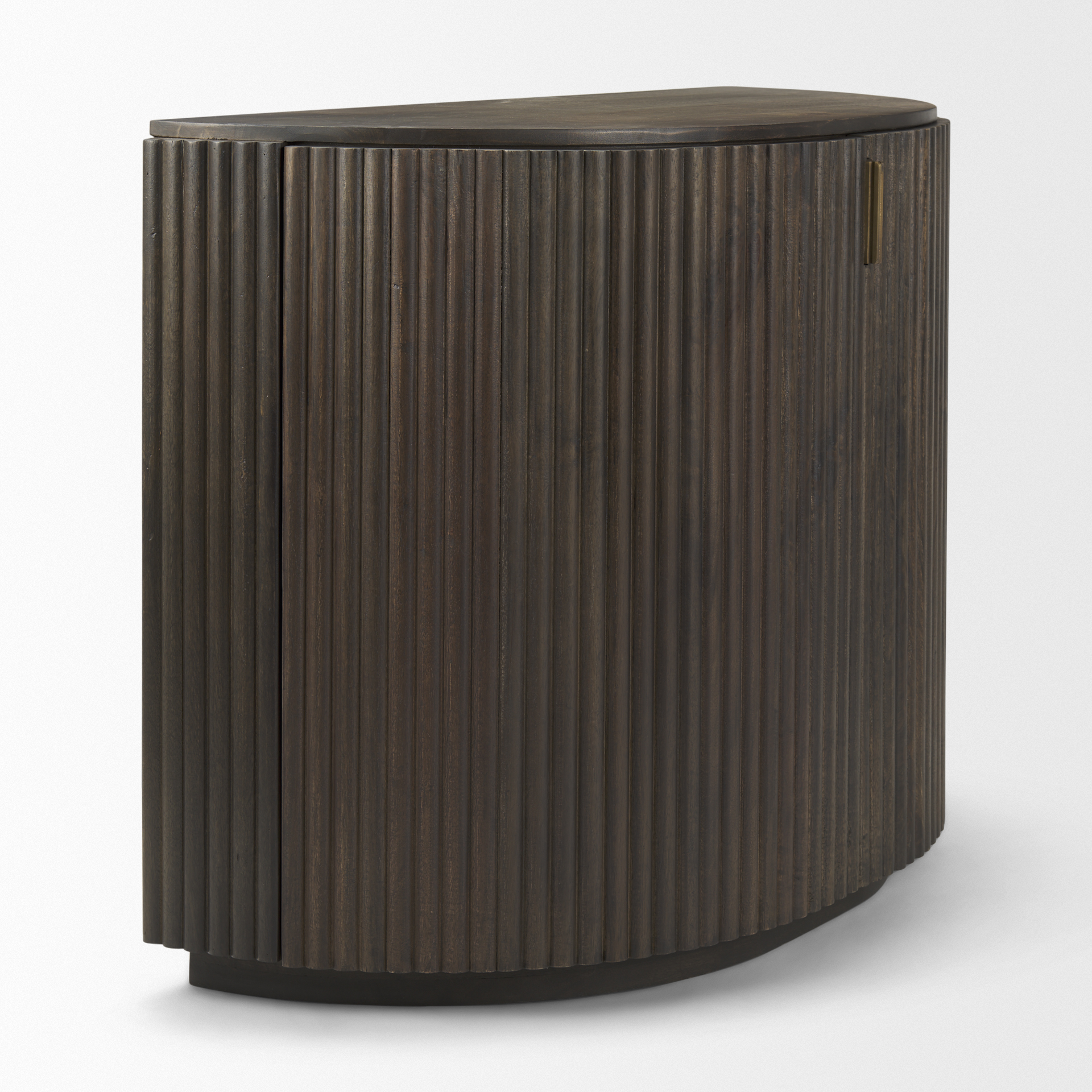 terra fluted dark brown 2-door accent cabinet