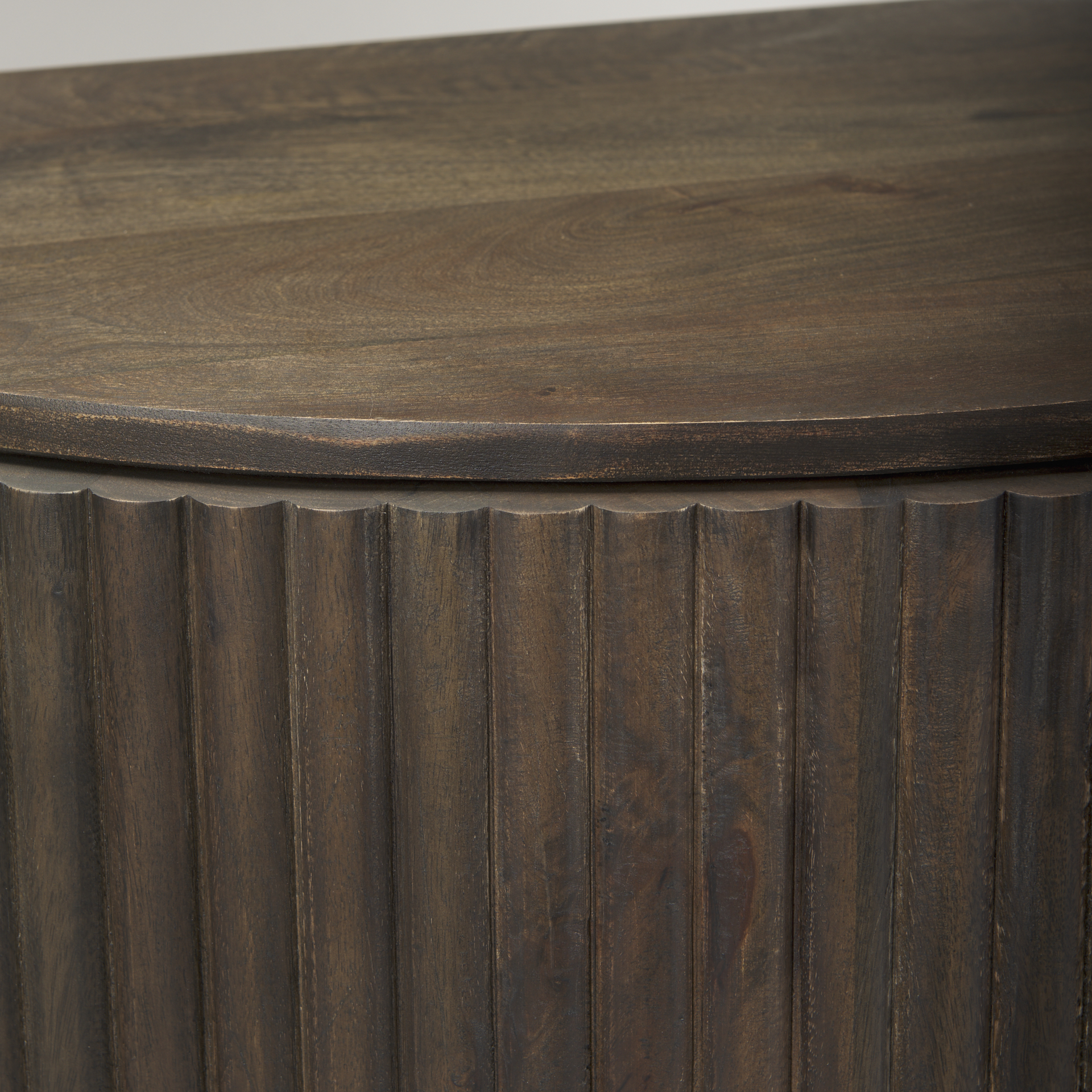 terra fluted dark brown 2-door accent cabinet