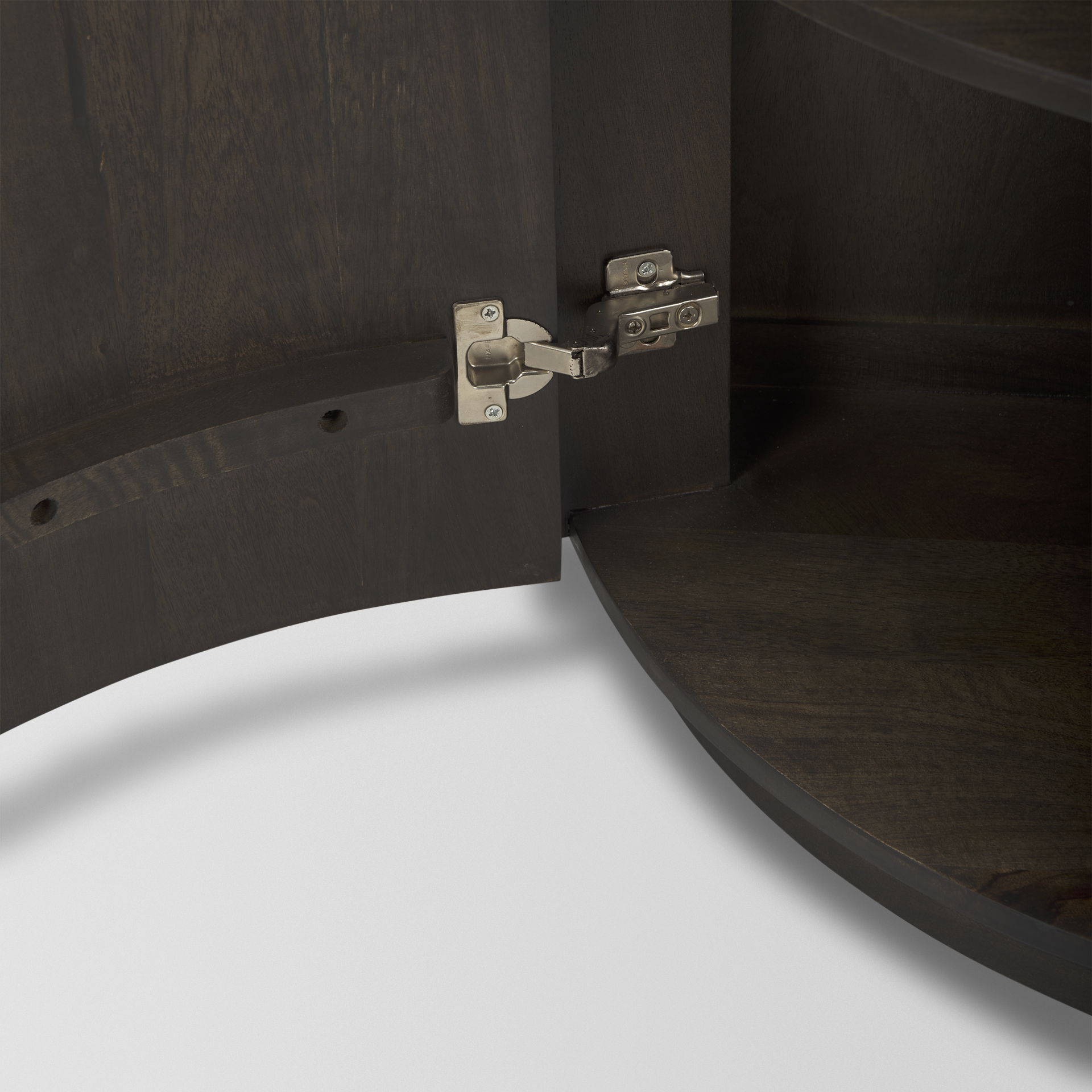 terra fluted dark brown 2-door accent cabinet