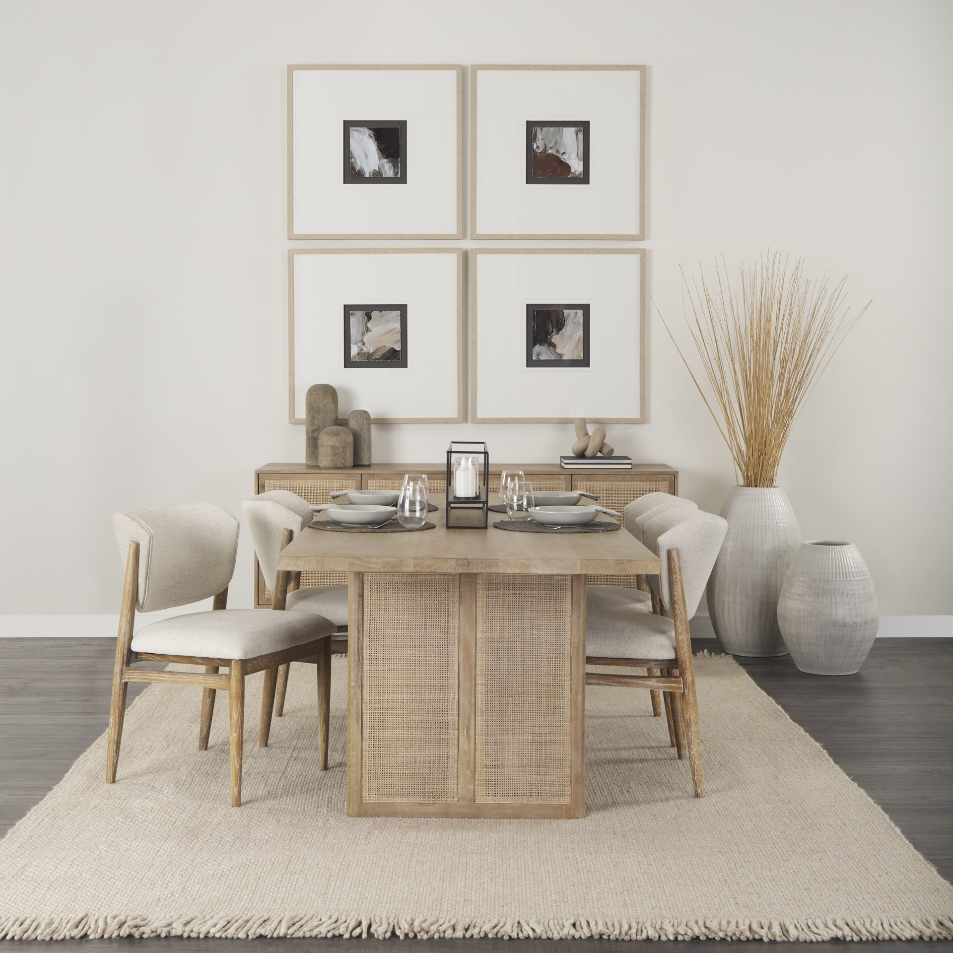 grier 72.0l x 18.75w x 31.5h light brown solid wood w/cane sideboard