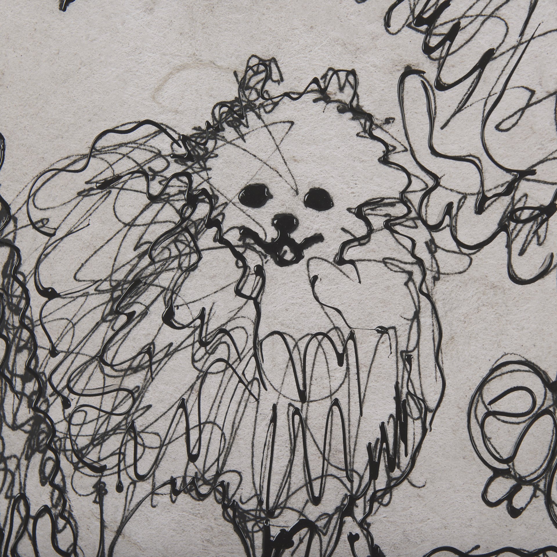 dog sketches by mercana studio a hand embelished textured framed art print matted under glass