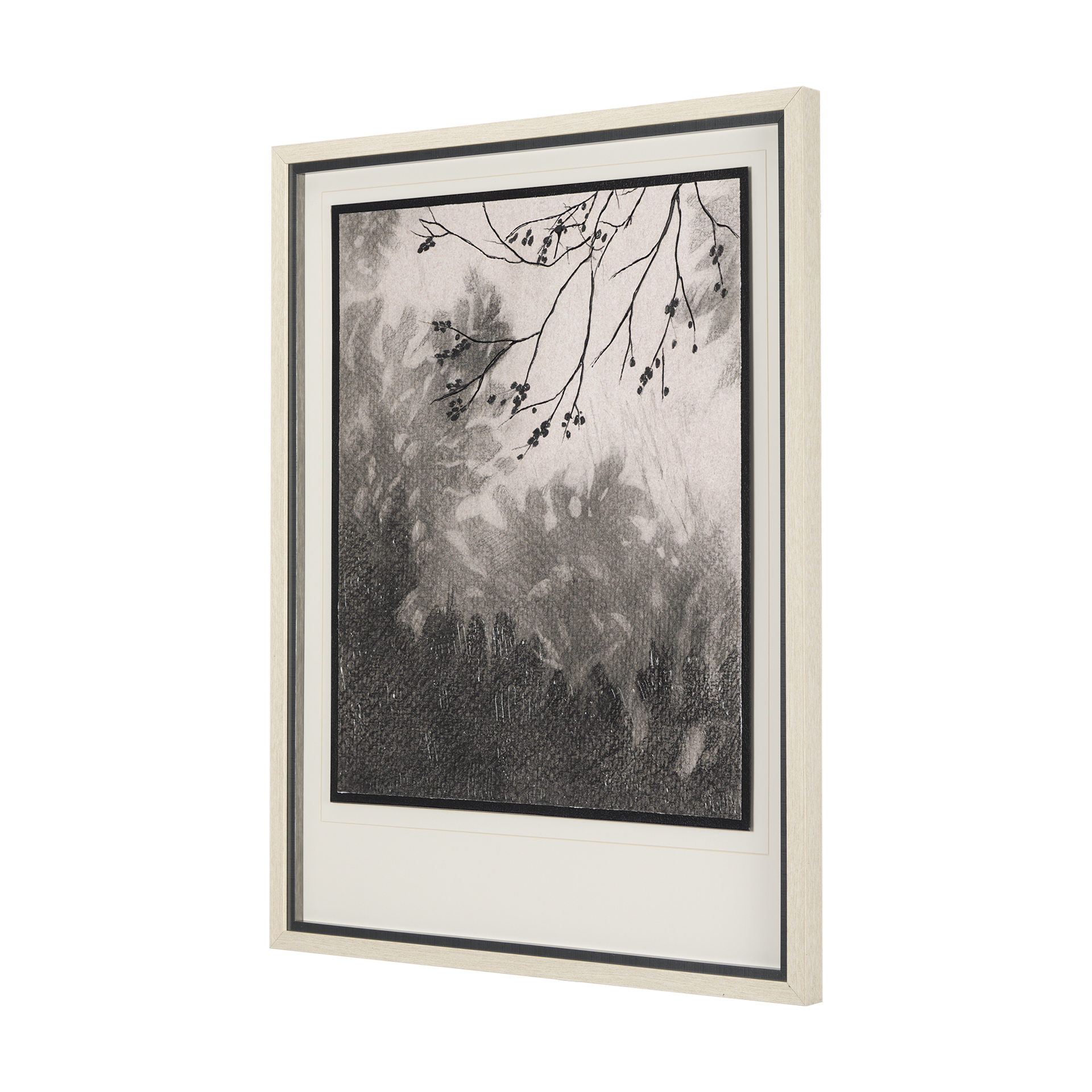 leafy shade ii by mercana studio a hand embelished textured framed art print matted under glass