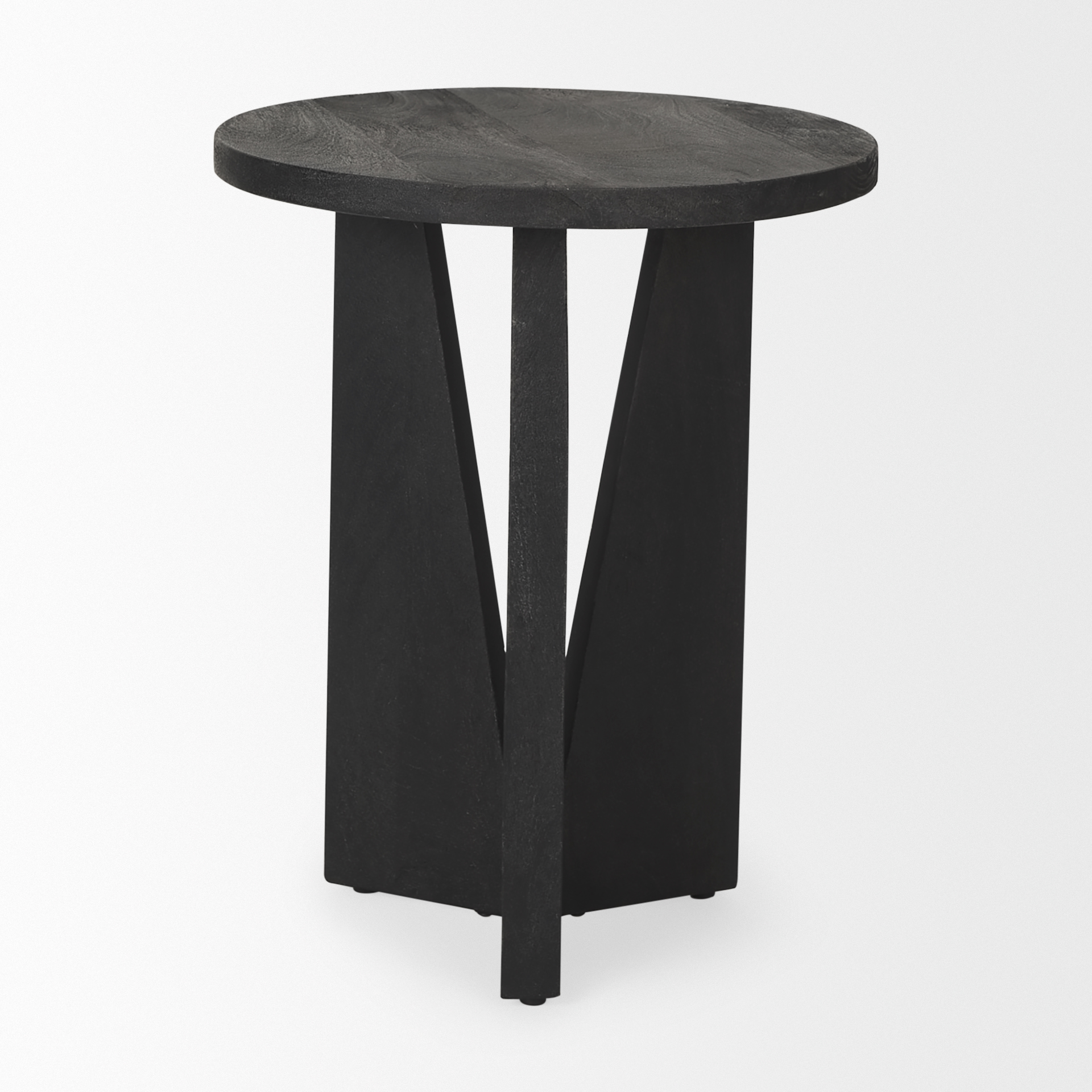mattius black wood accent table