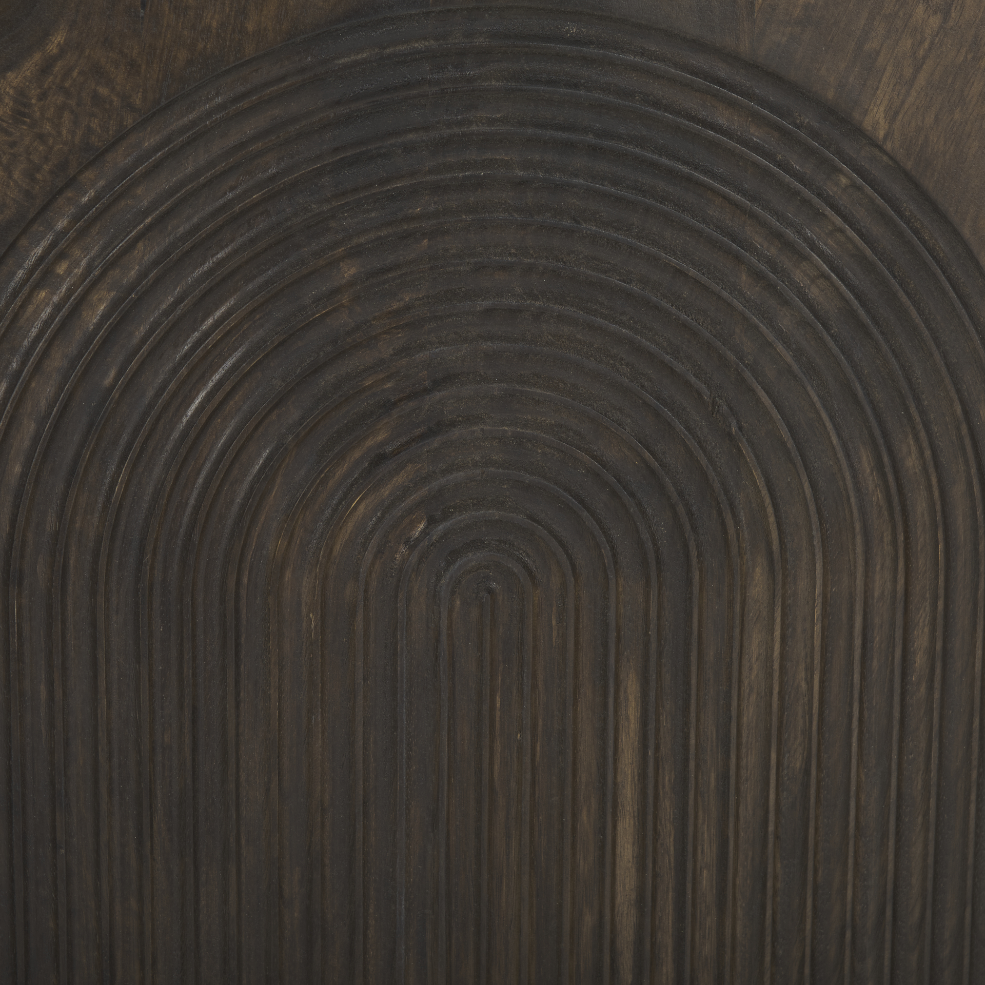 tucker dark brown wood w/ carved arch pattern 2 door cabinet
