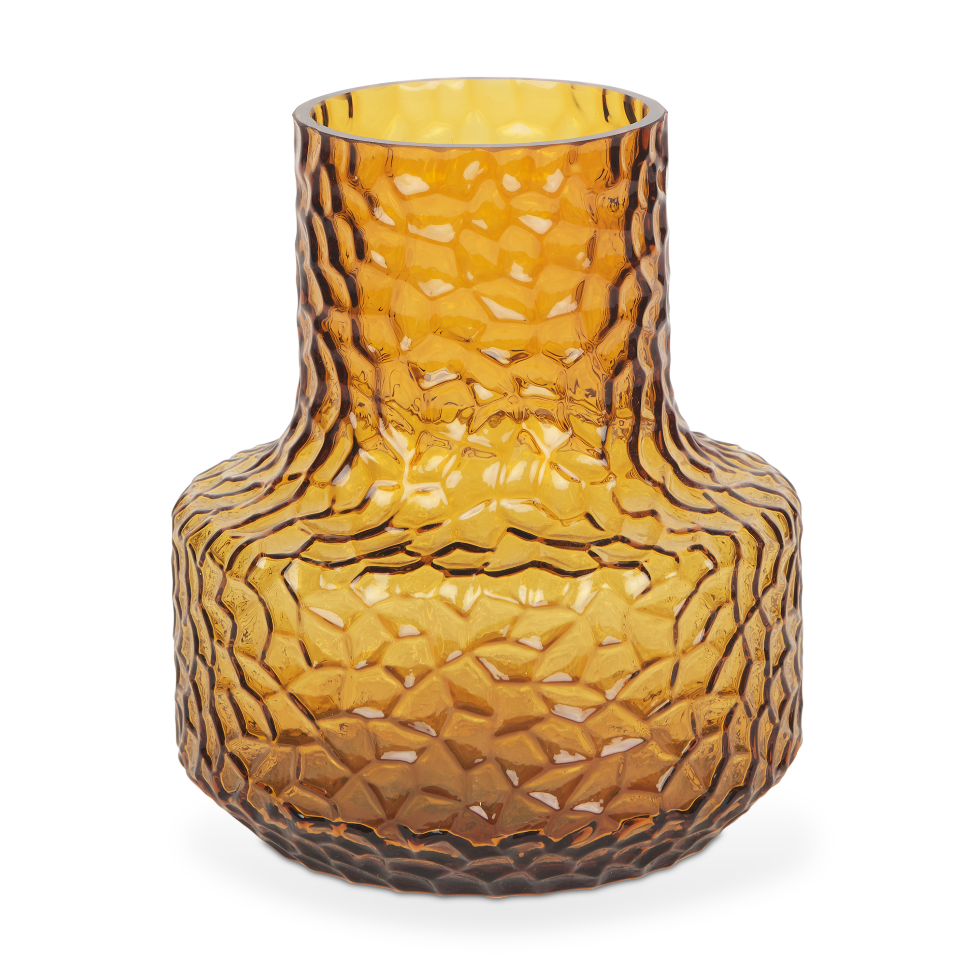 jolene short amber glass vase