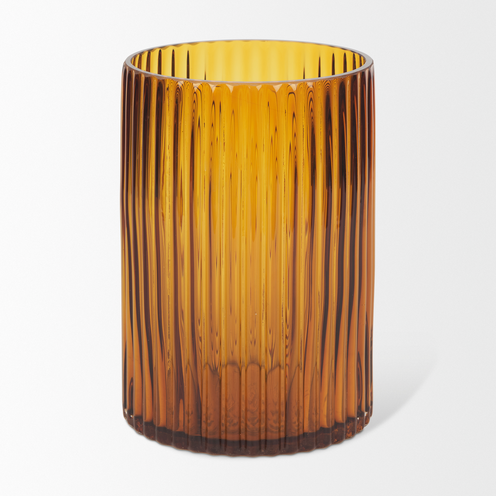 dawn short amber glass vase