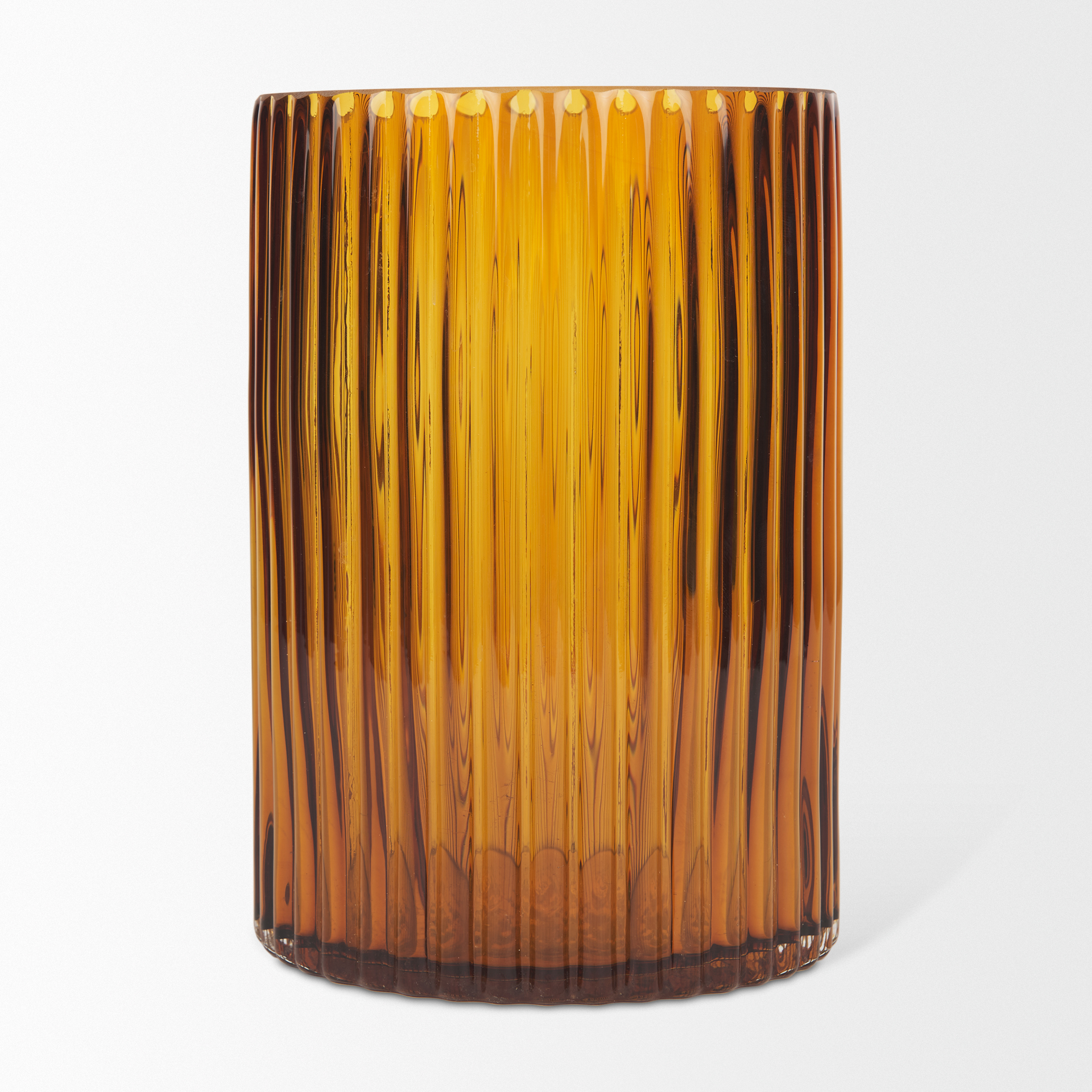 dawn short amber glass vase
