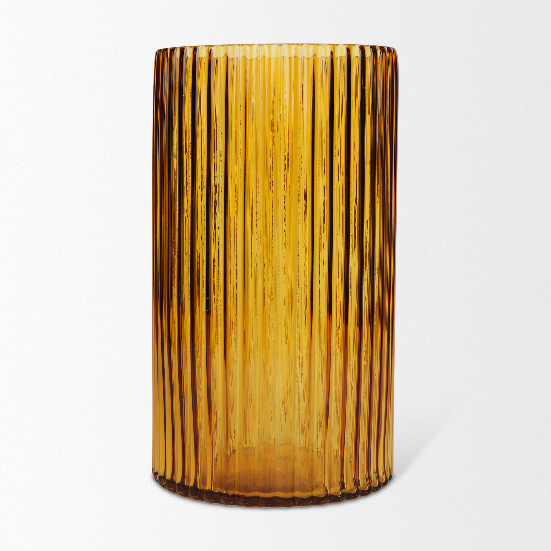 dawn tall amber glass vase