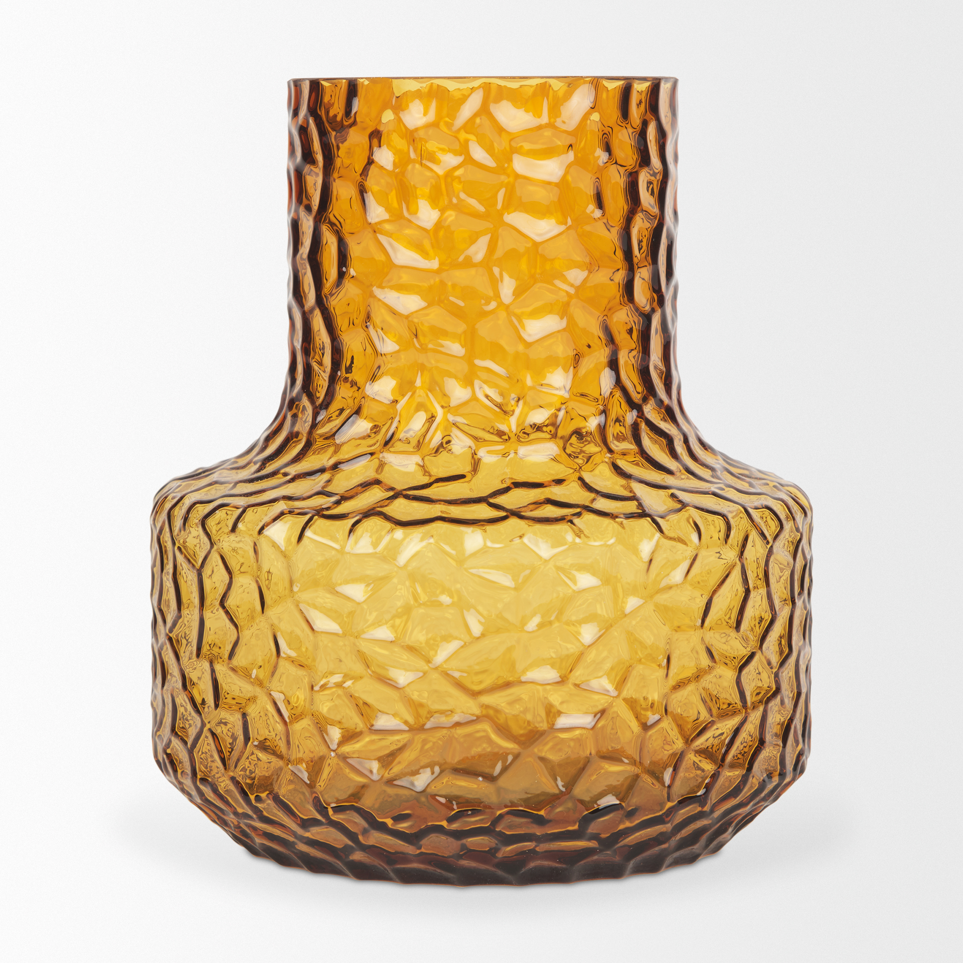 jolene short amber glass vase
