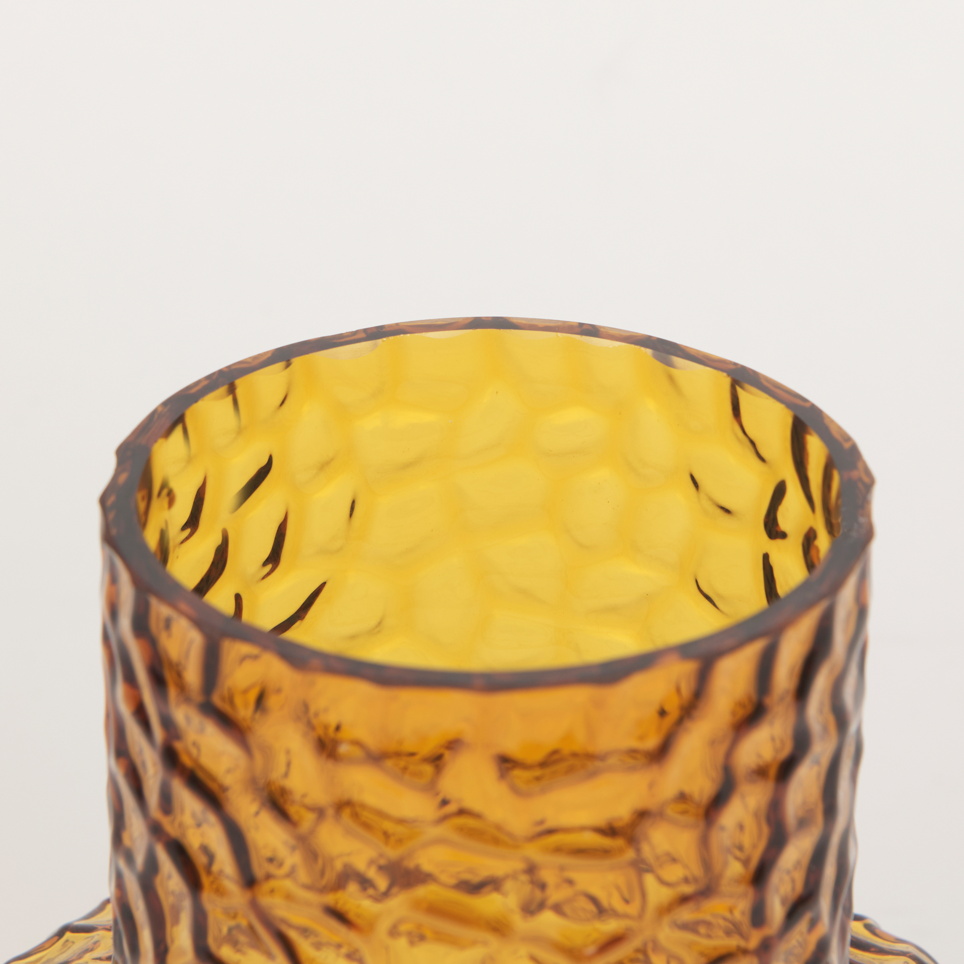 jolene short amber glass vase