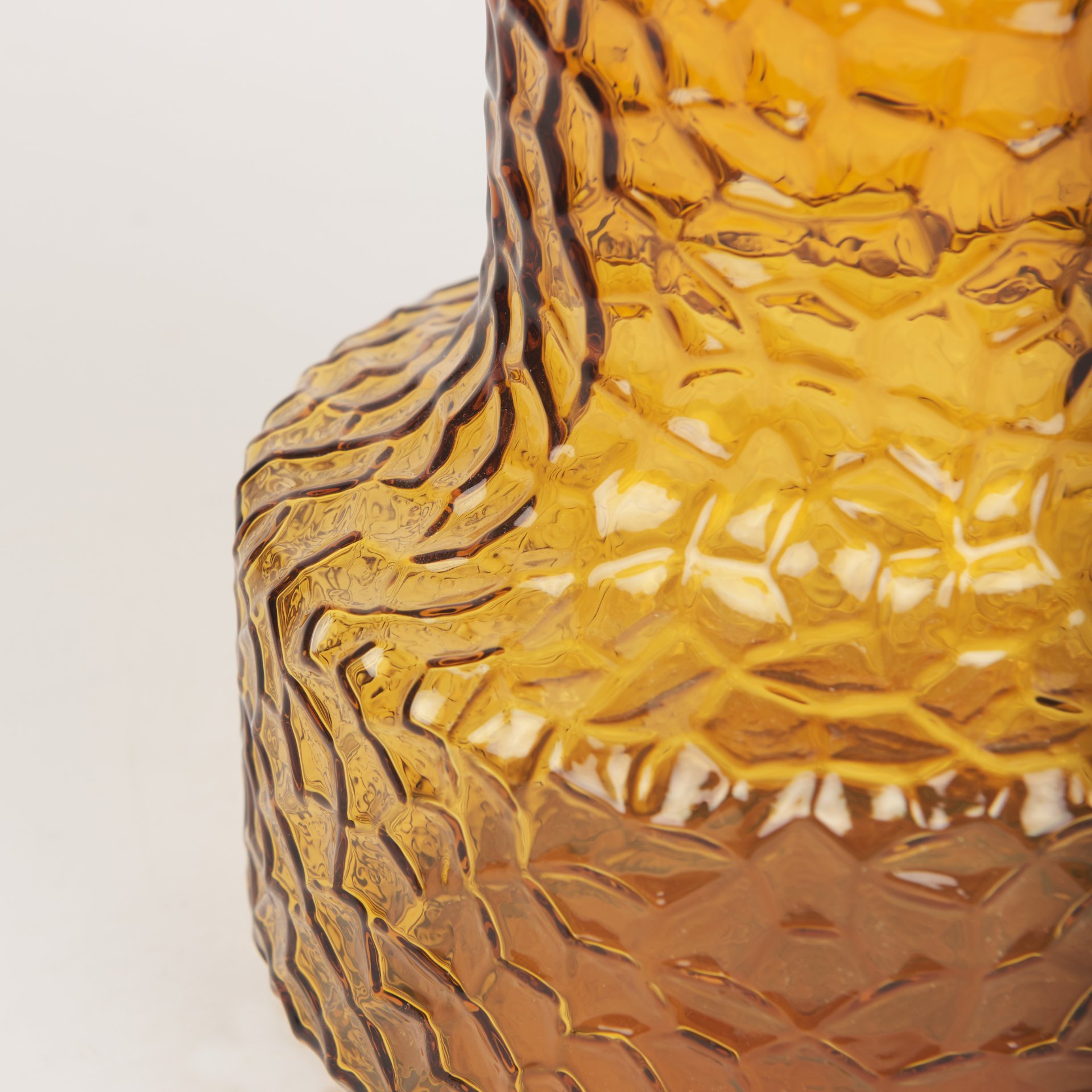 jolene short amber glass vase