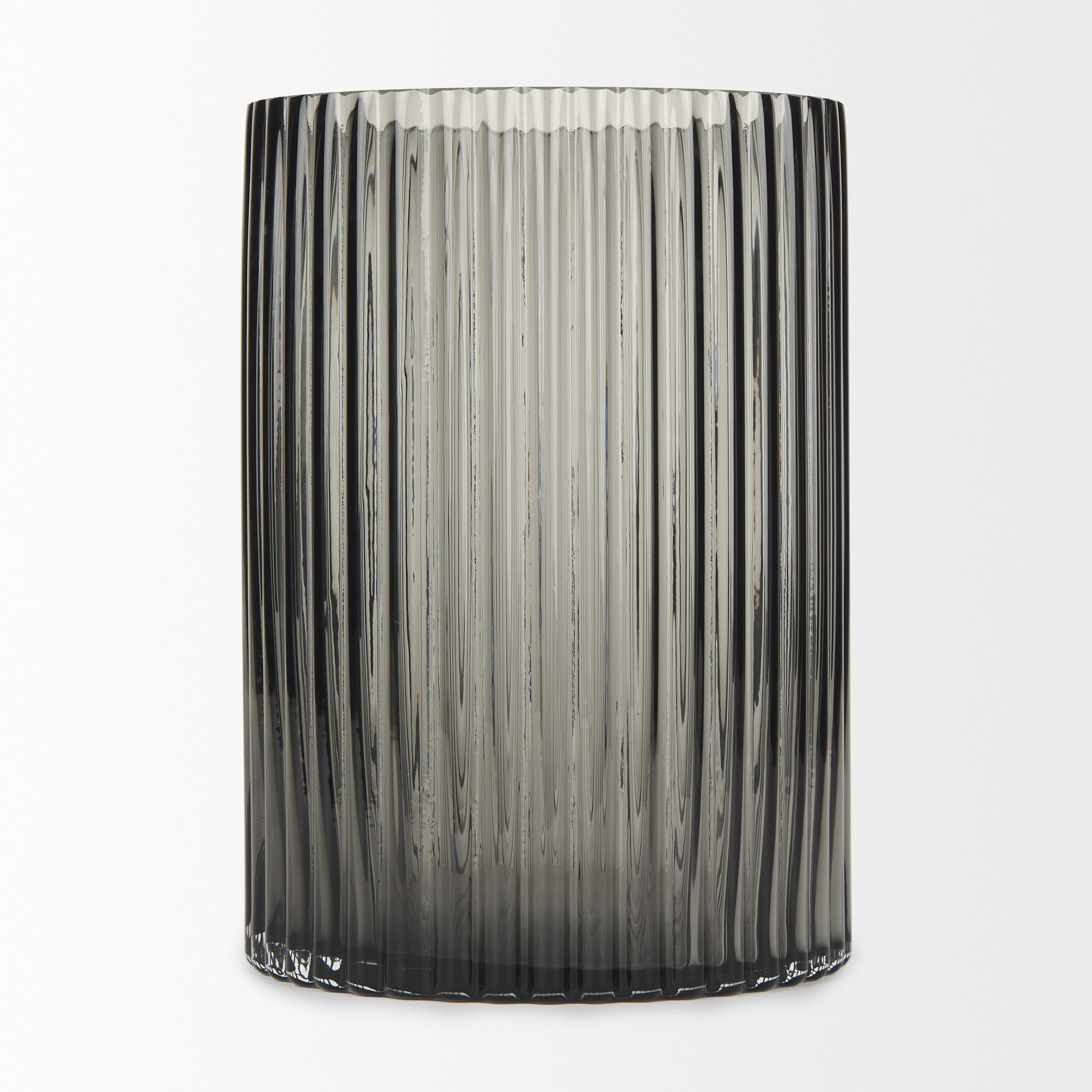 dawn short smokey black glass vase
