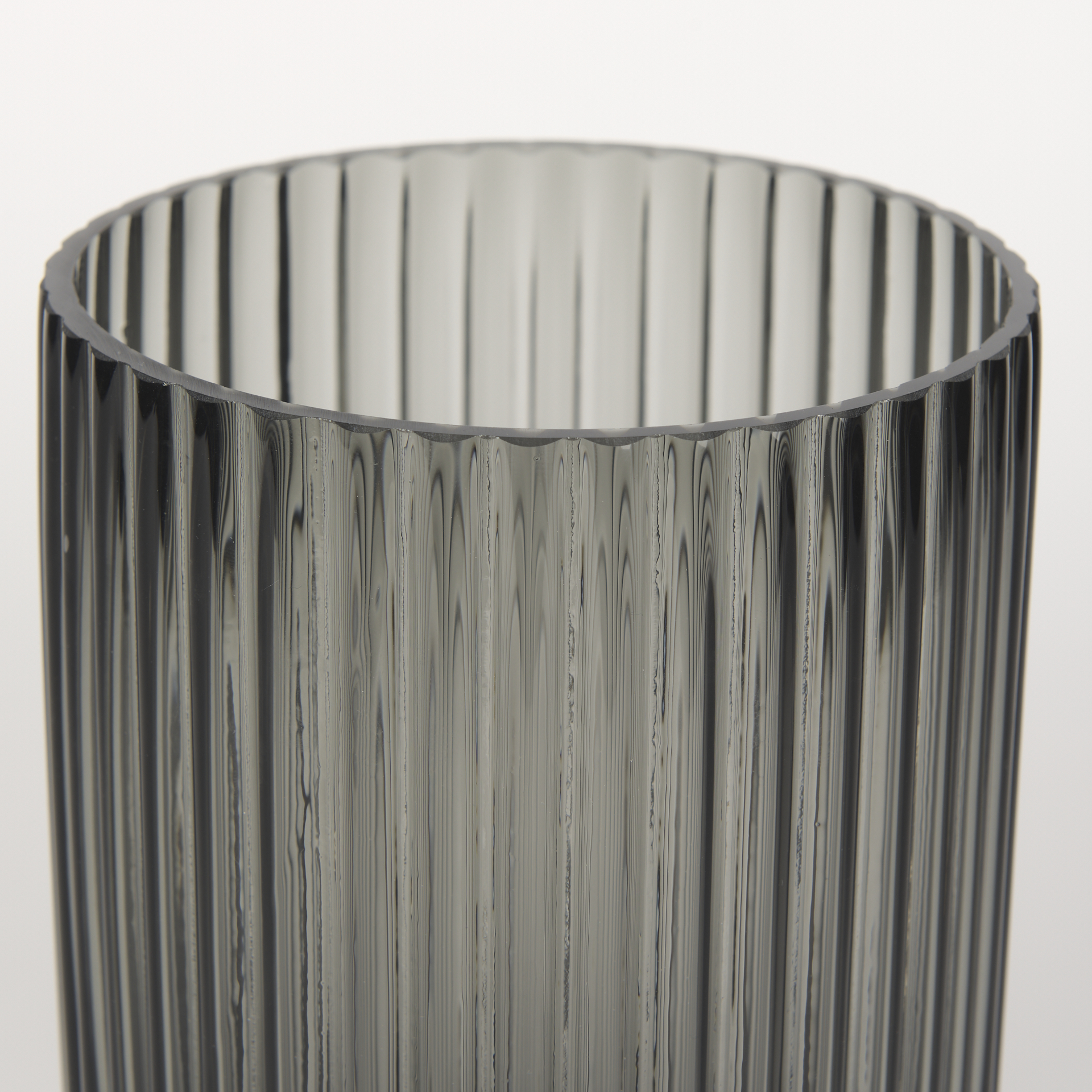 dawn short smokey black glass vase