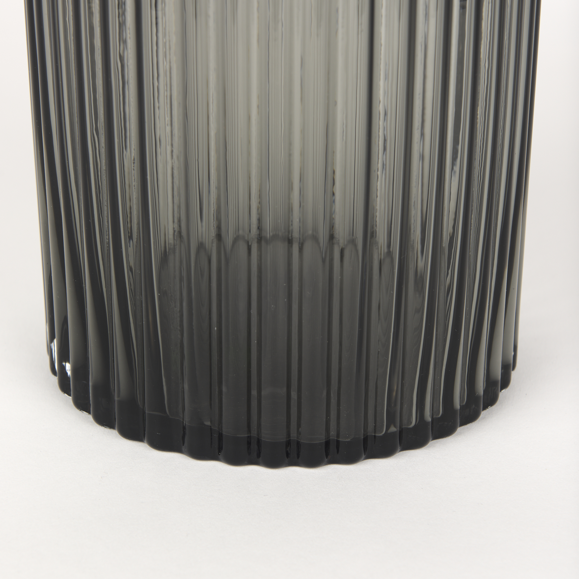 dawn short smokey black glass vase