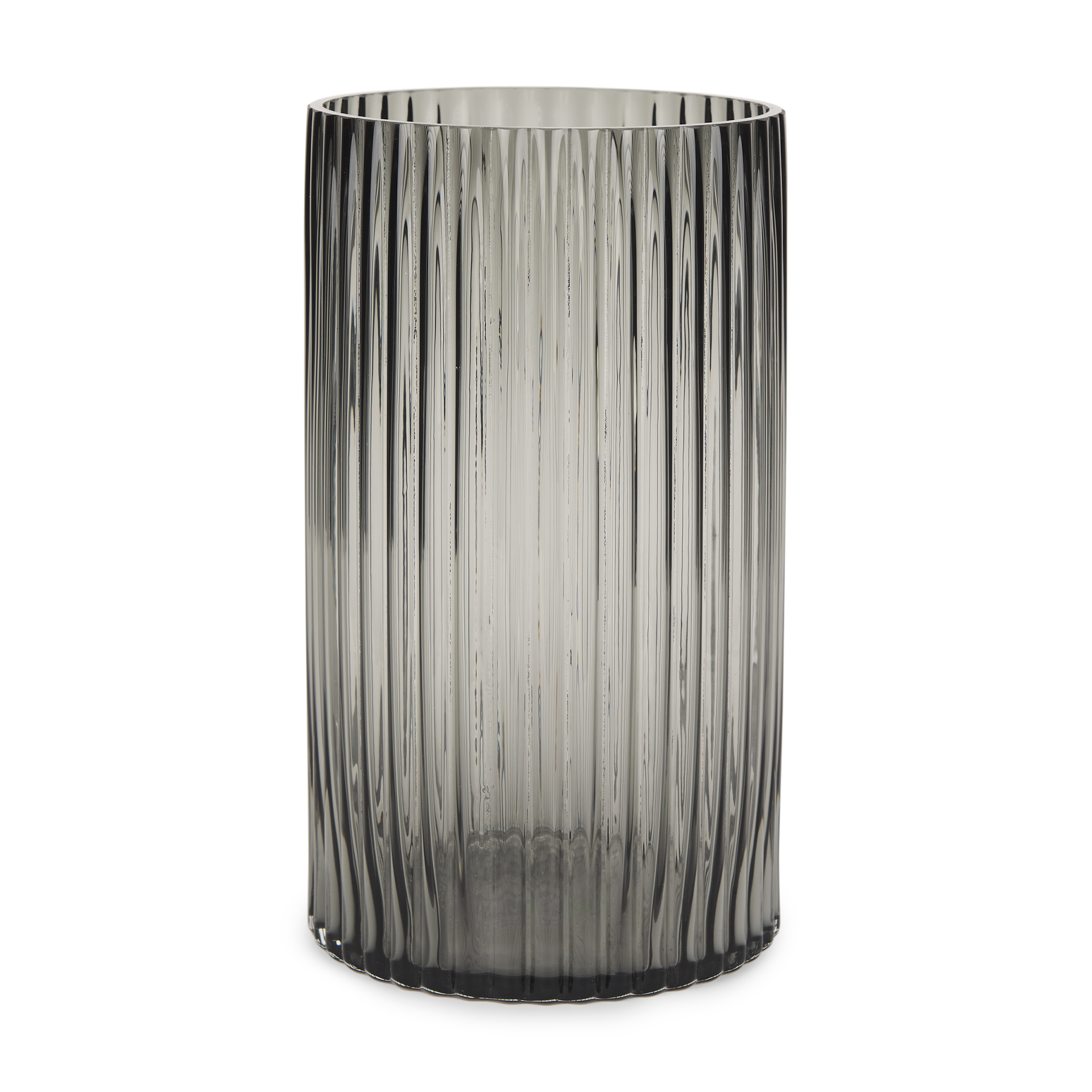 dawn tall smokey black glass vase