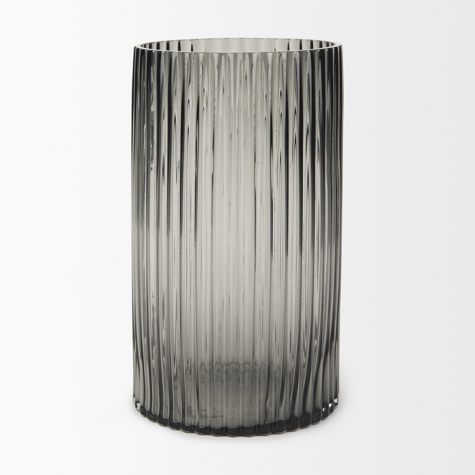 dawn tall smokey black glass vase