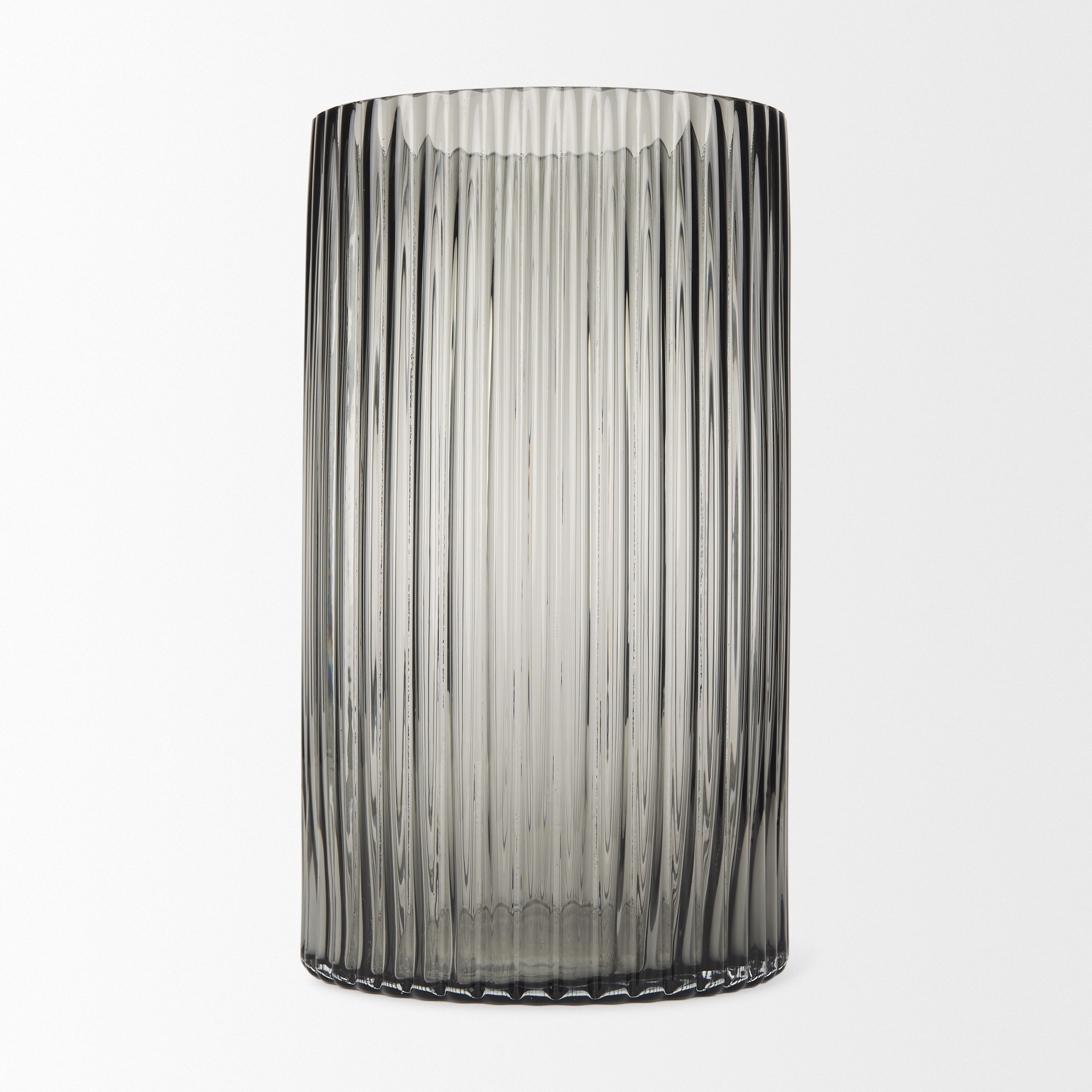 dawn tall smokey black glass vase