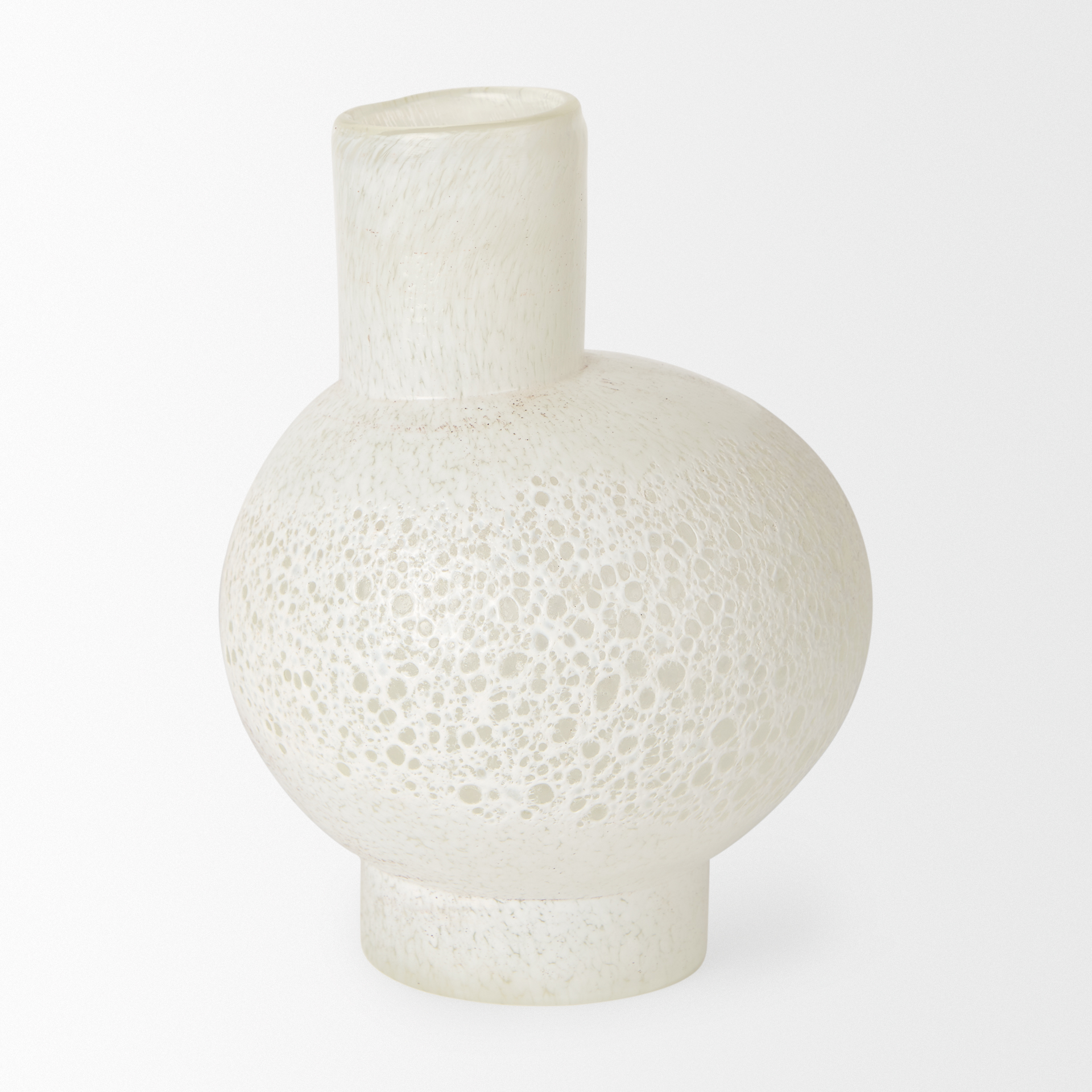 heket short white glass vase