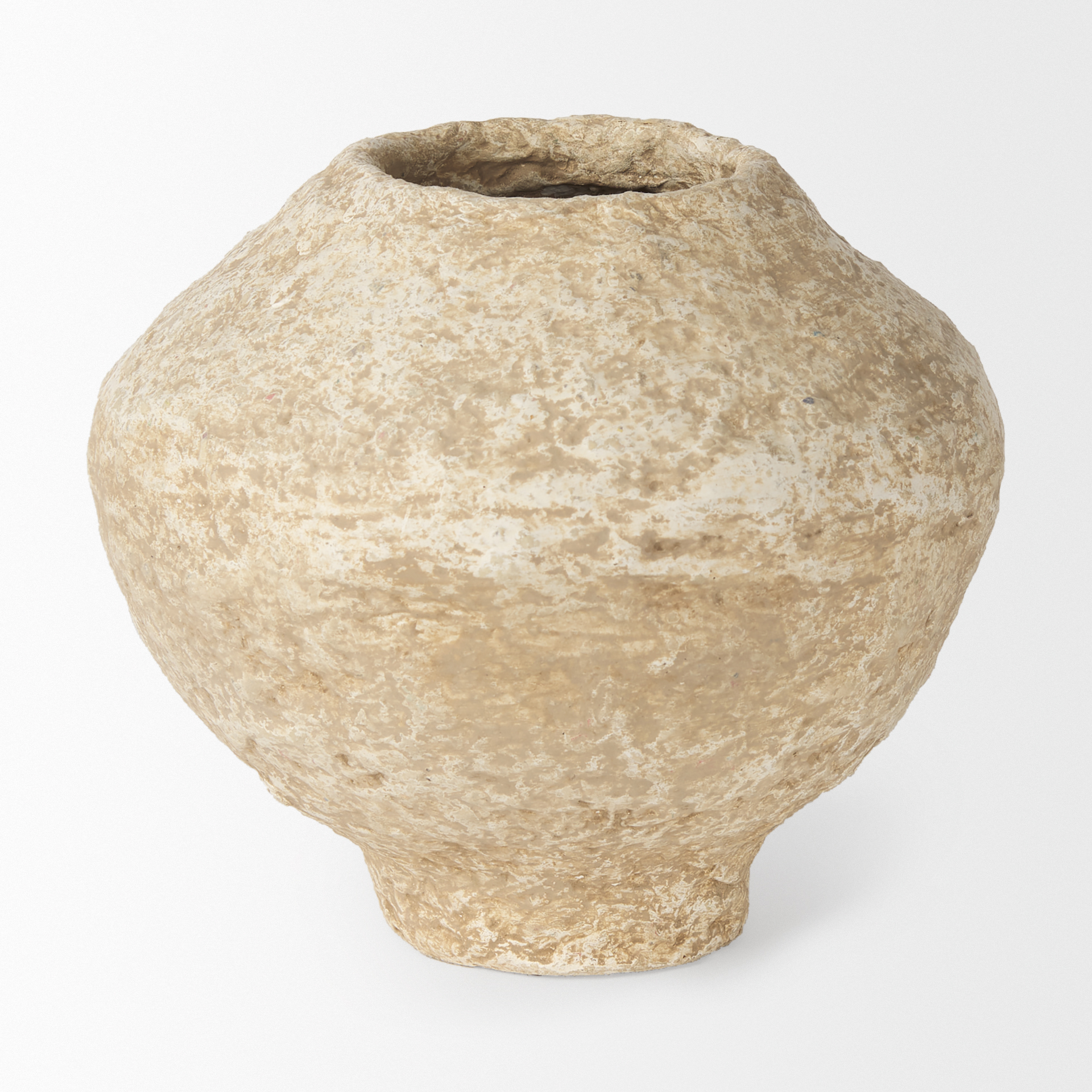 ritu small beige paper mache pot vase