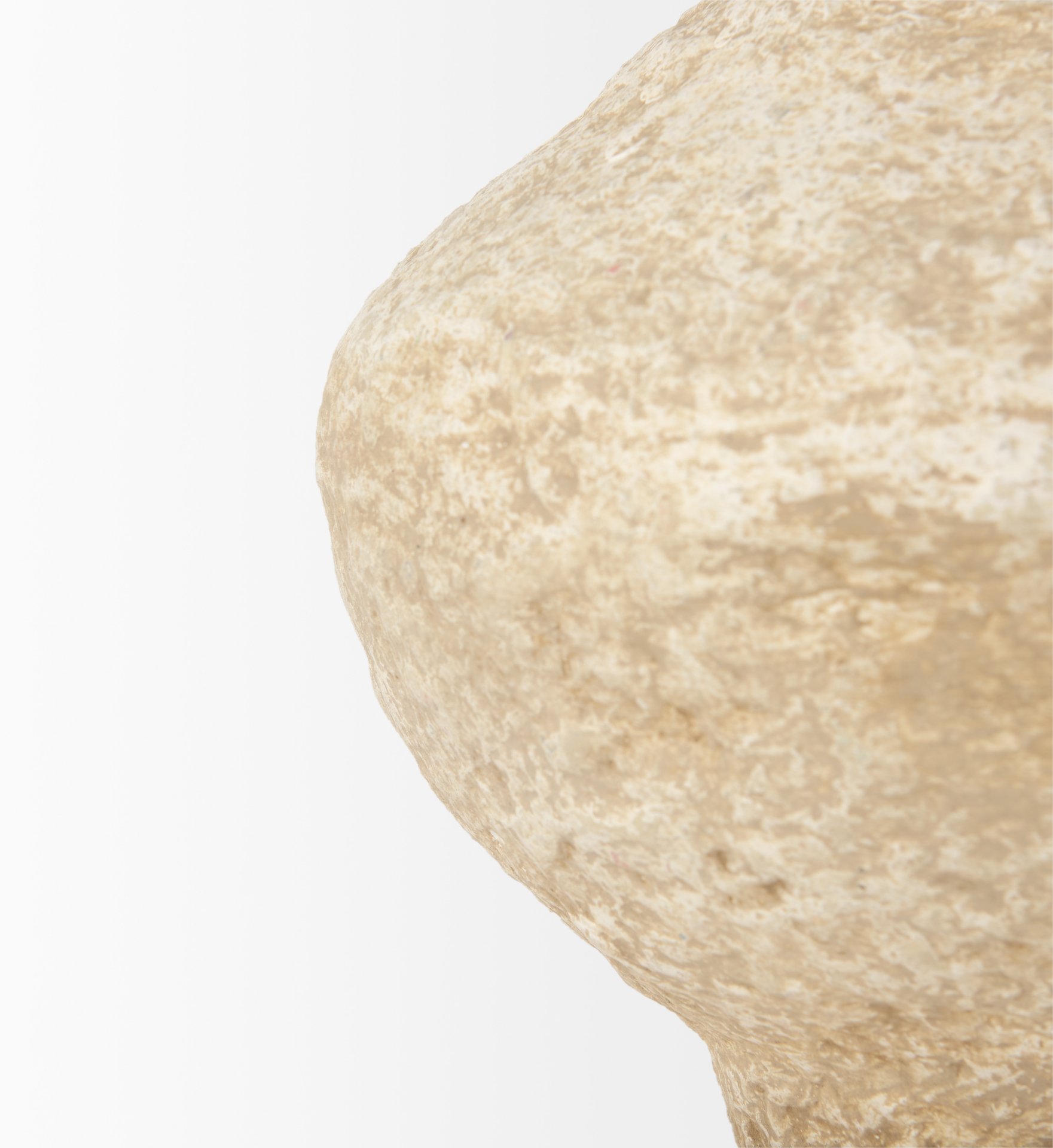ritu small beige paper mache pot vase