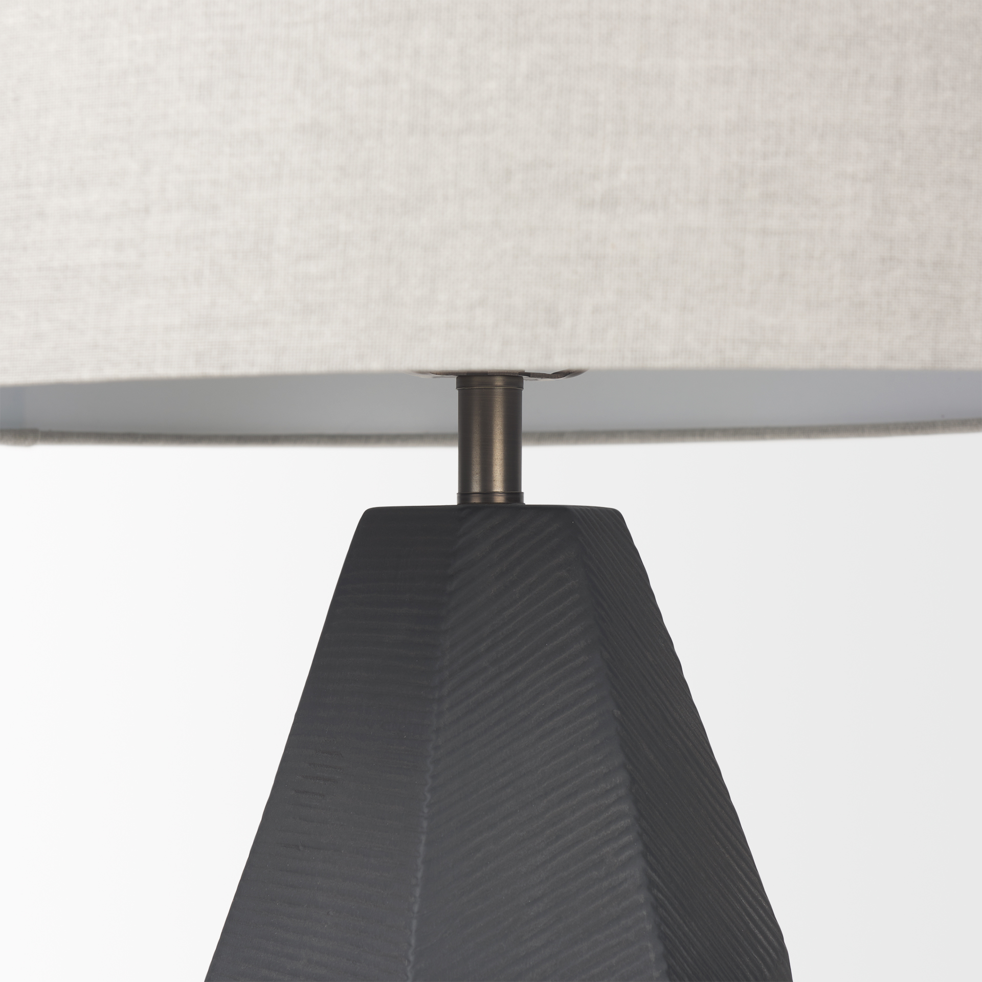 piven black w/ gray wash textured ceramic table lamp