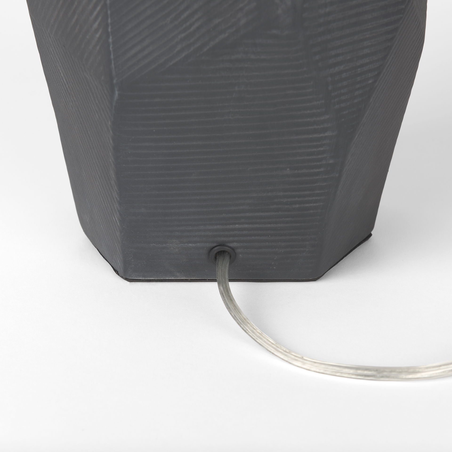 piven black w/ gray wash textured ceramic table lamp