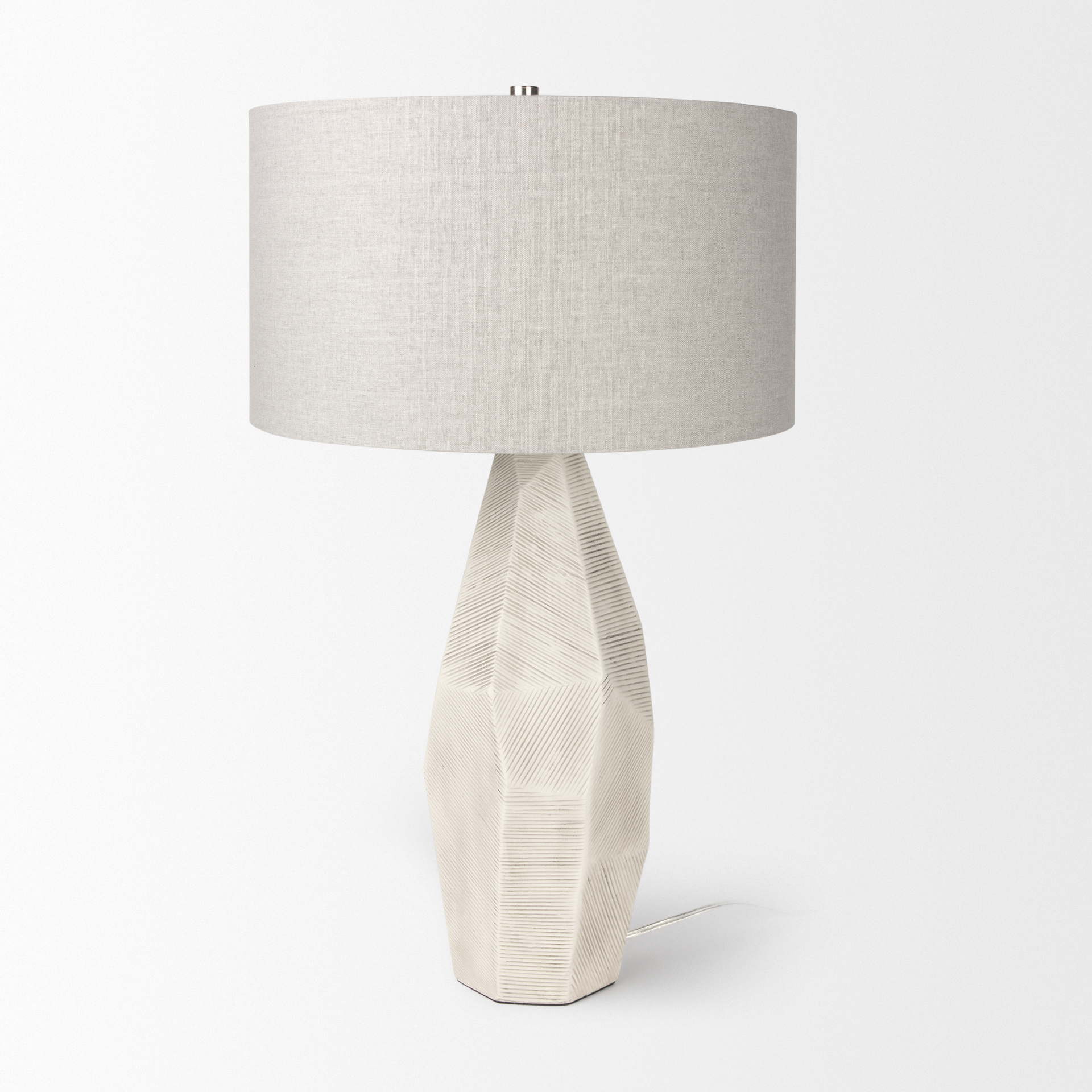 piven white w/antiqued wash textured ceramic table lamp