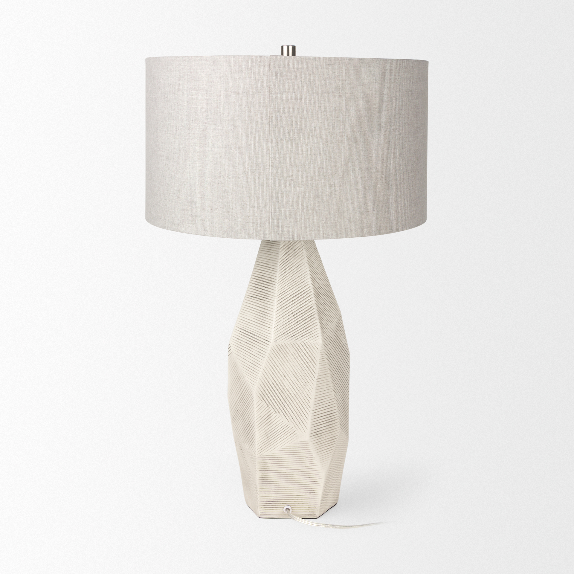 piven white w/antiqued wash textured ceramic table lamp