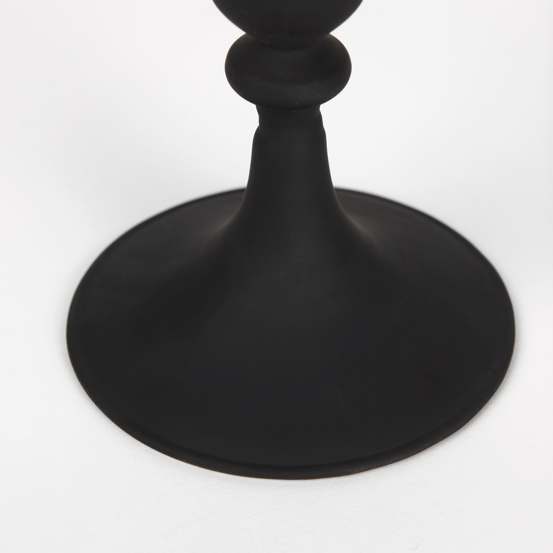 haute small matte black blown glass candlestick