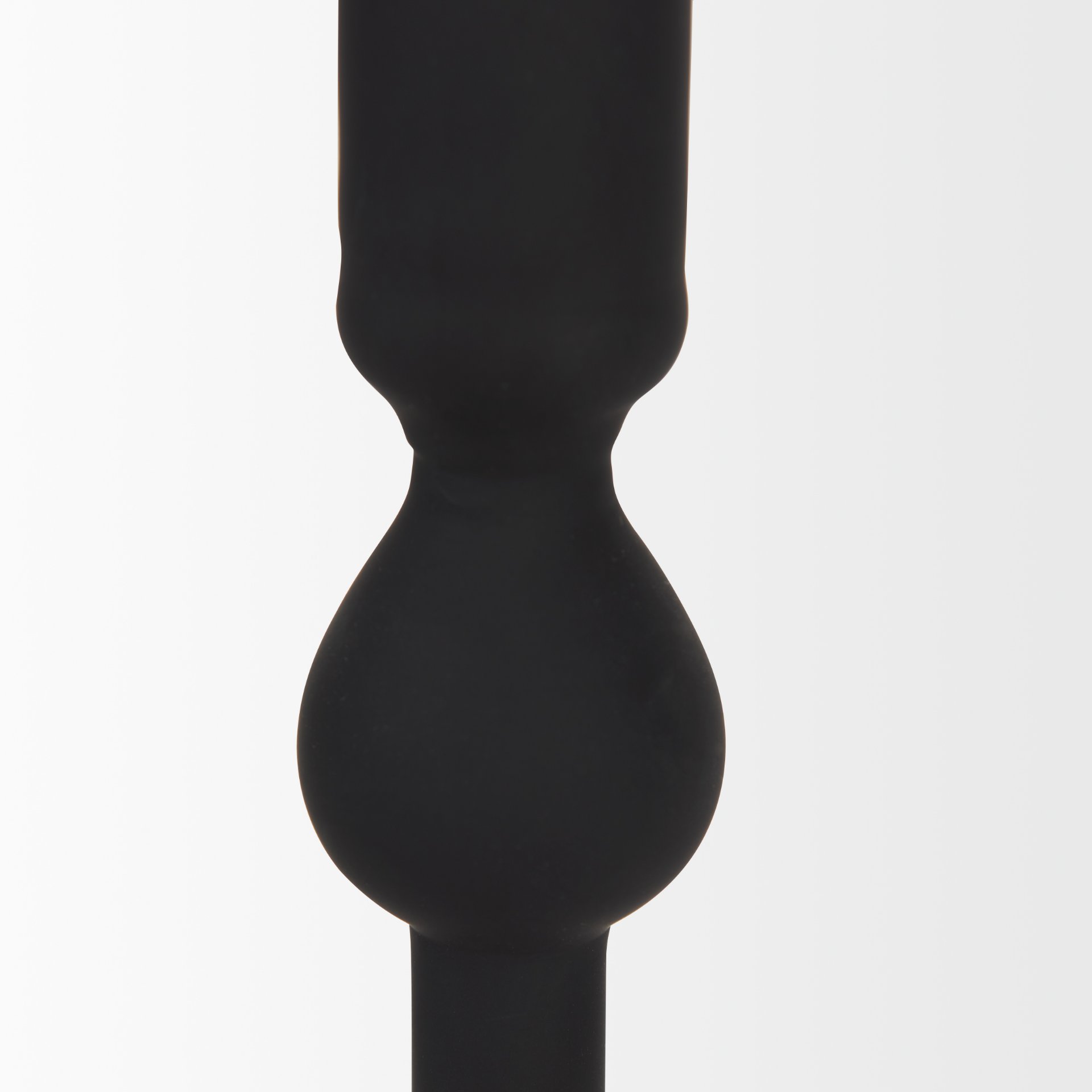 haute medium matte black blown glass candlestick