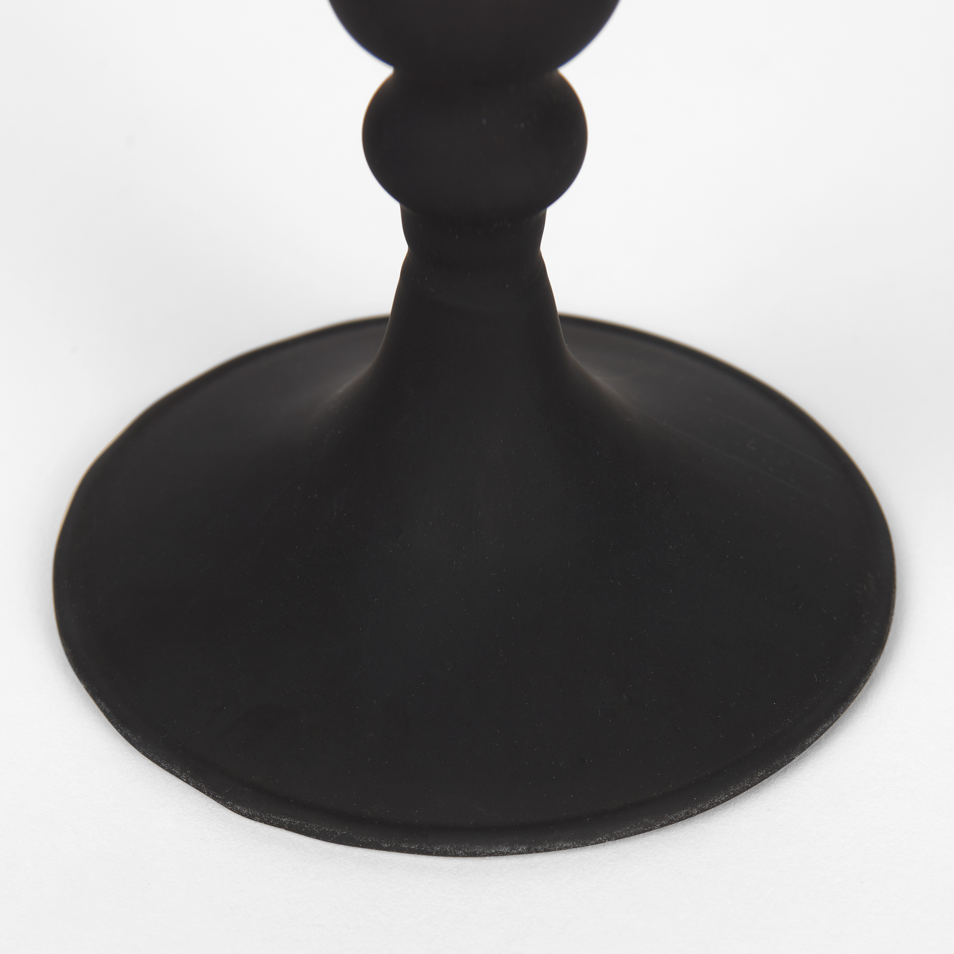 haute medium matte black blown glass candlestick