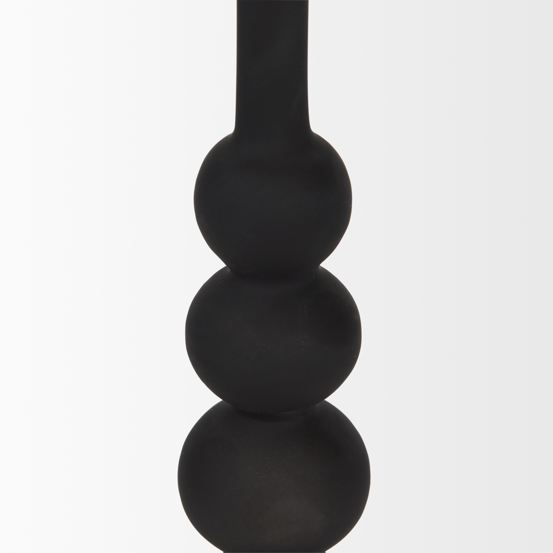 haute large matte black blown glass candlestick