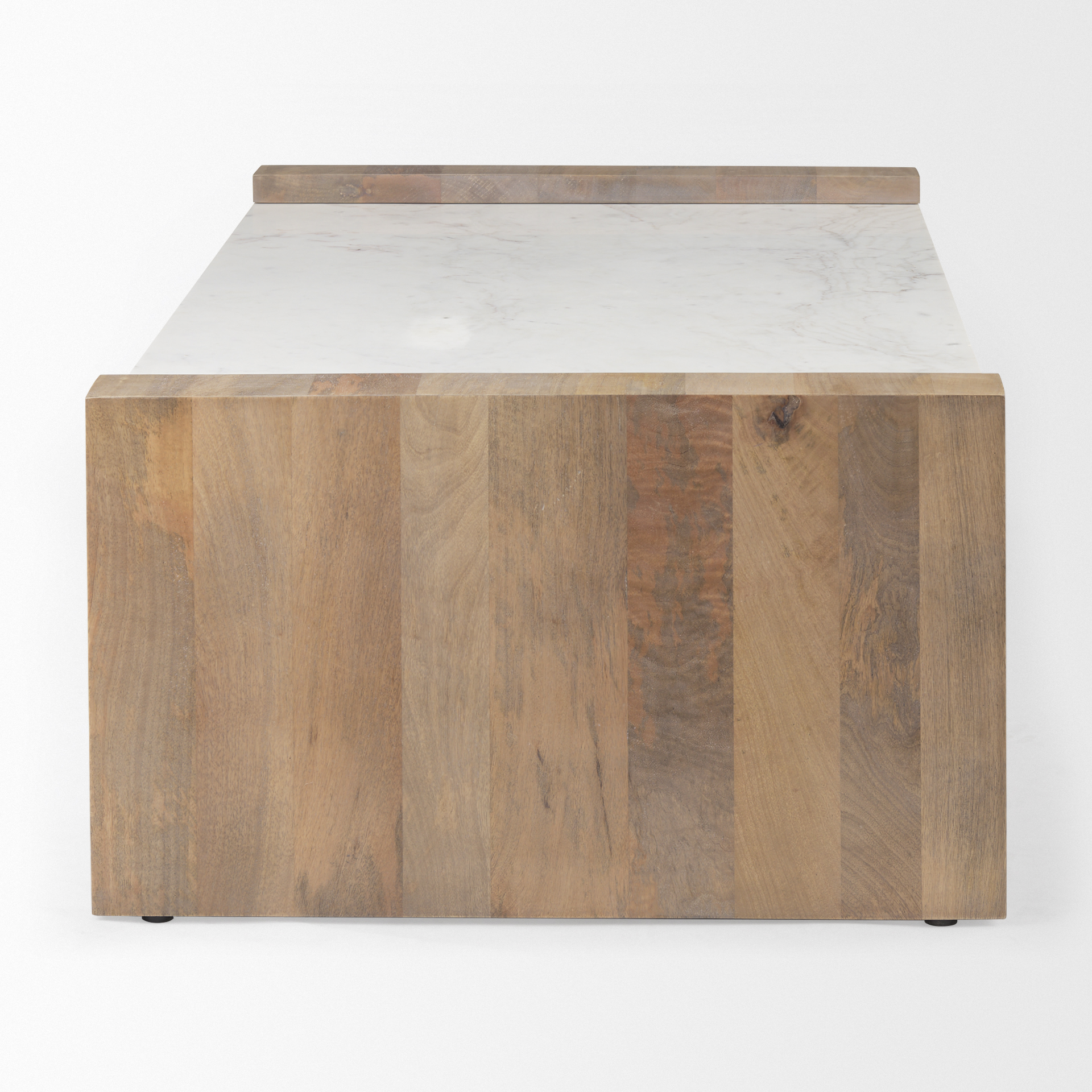 athens 48.0l x 28.0w x 16.0h light brown wood and white marble coffee table