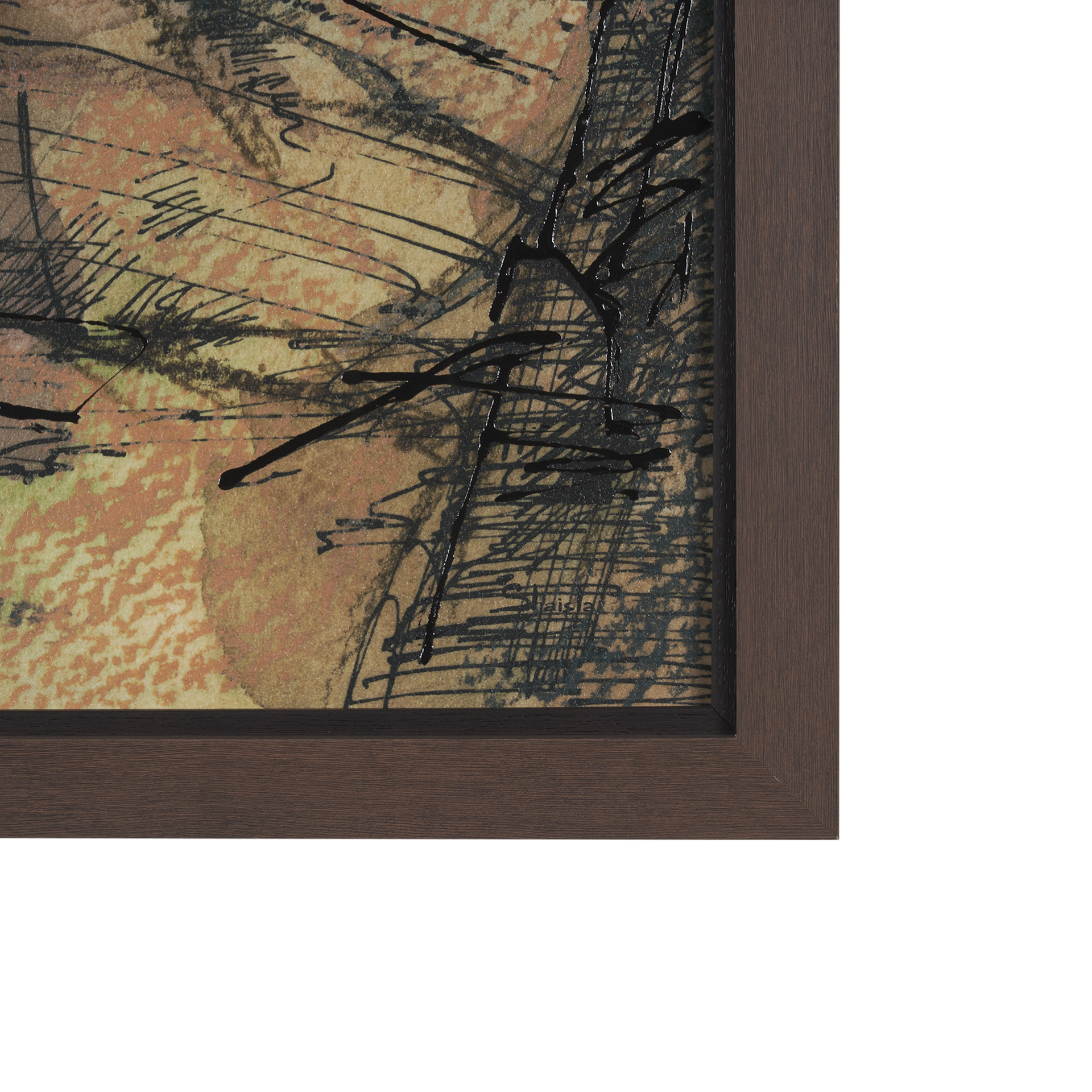 canyon view by mercana studio a hand embelished textured framed art print matted under glass