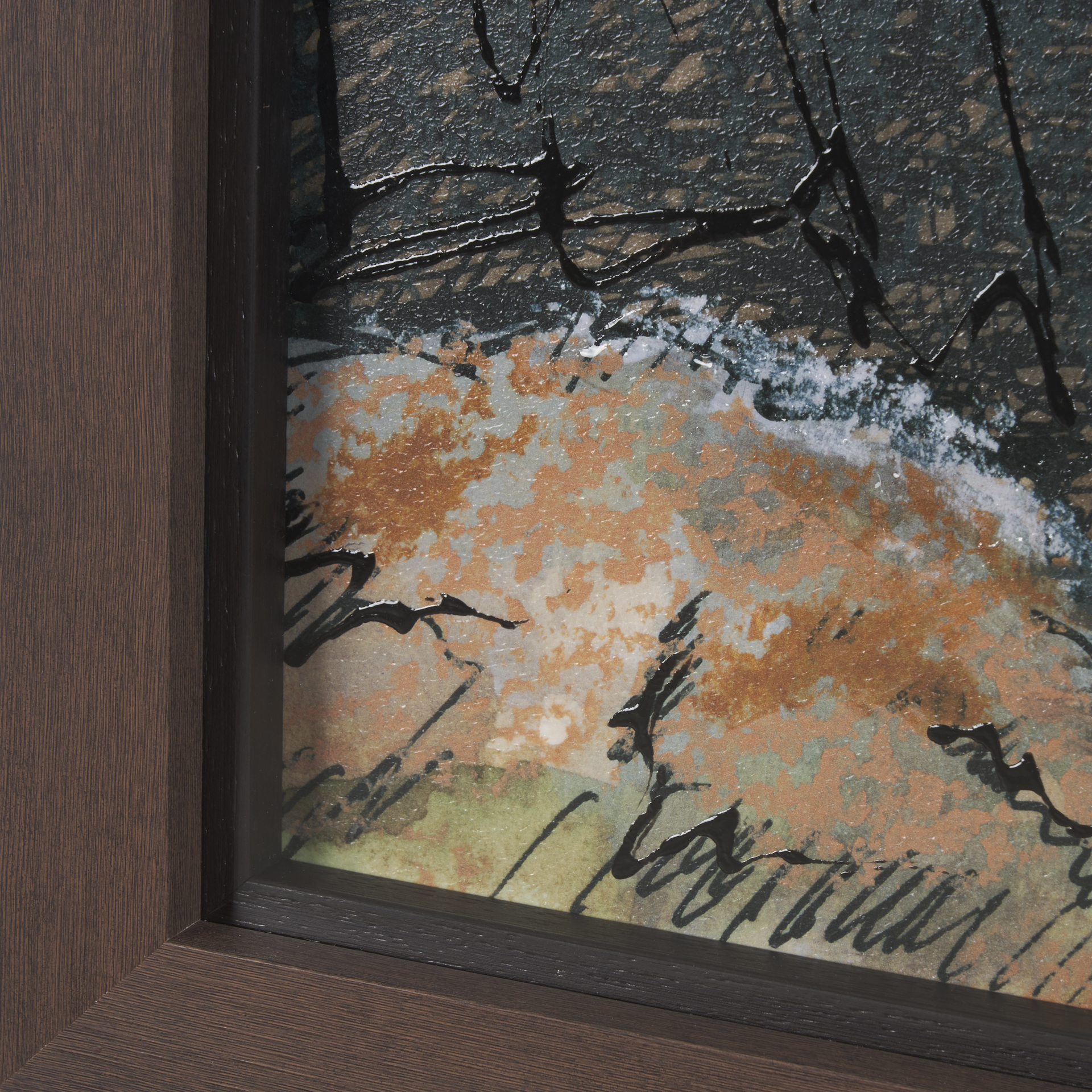 canyon view by mercana studio a hand embelished textured framed art print matted under glass